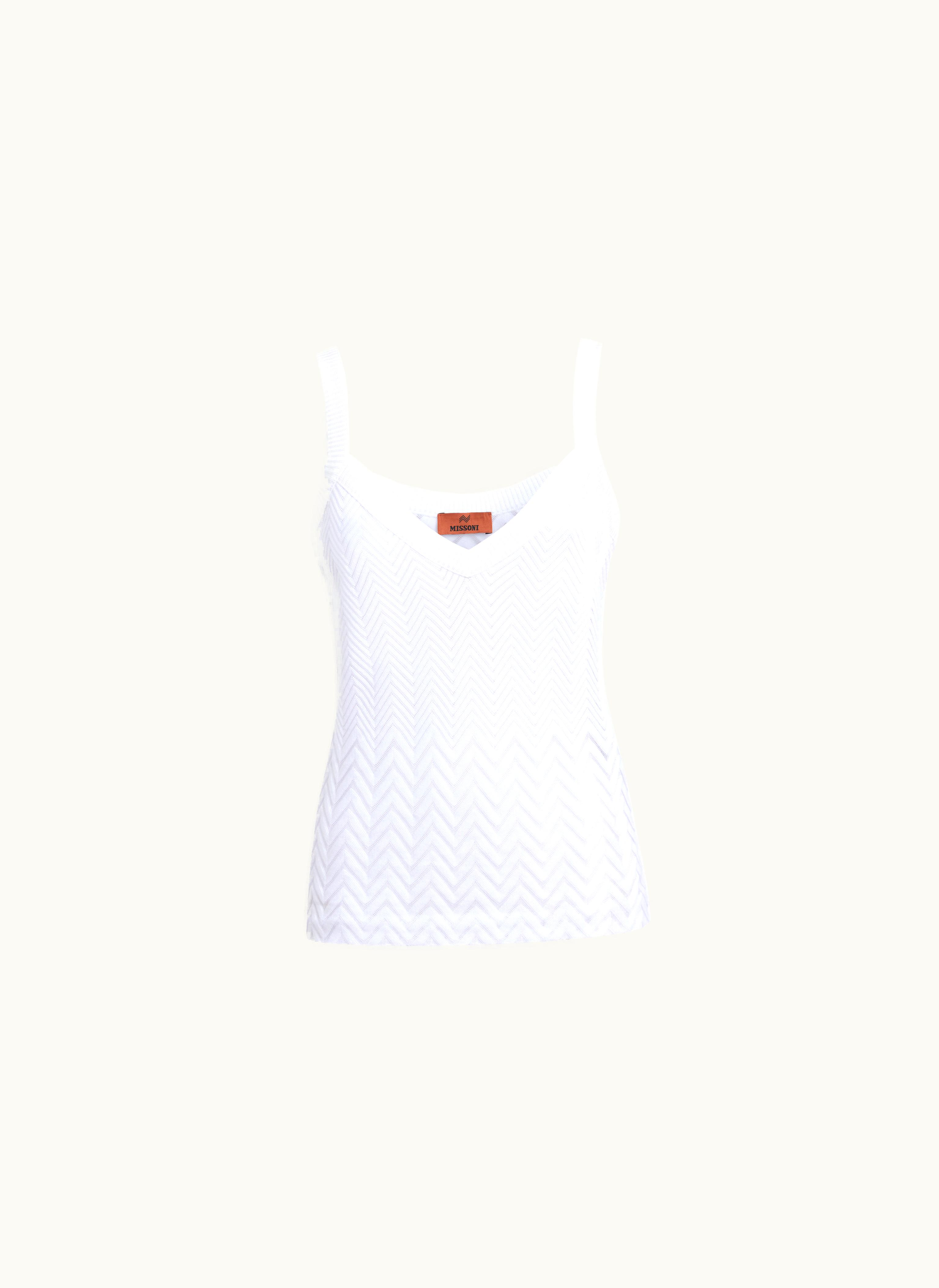 Missoni Missoni Cotton And Viscose Blend Chevron Tank Top Black