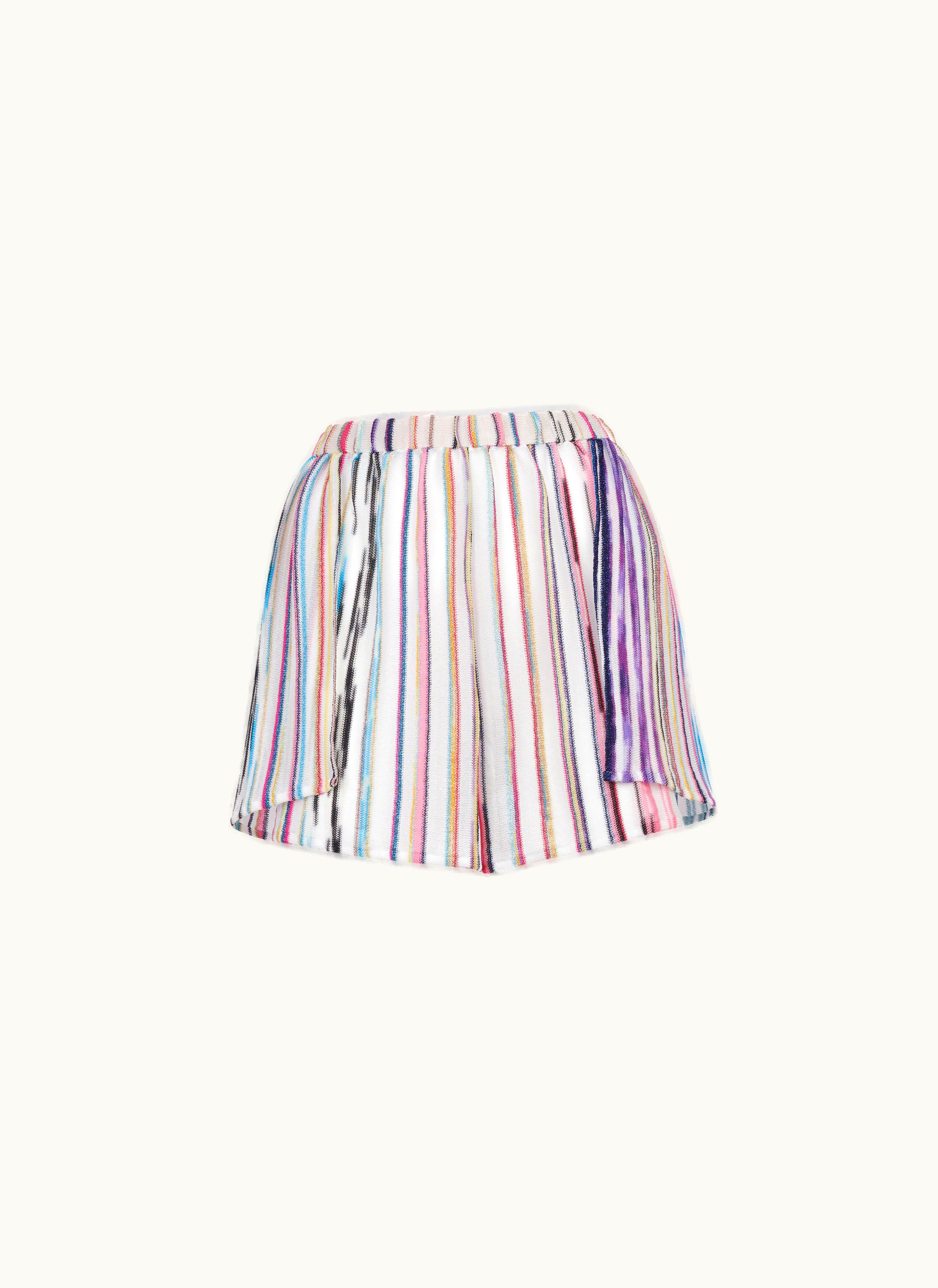 Missoni Missoni Multicoloured Vertical Striped Shorts With Lamé Multicoloured