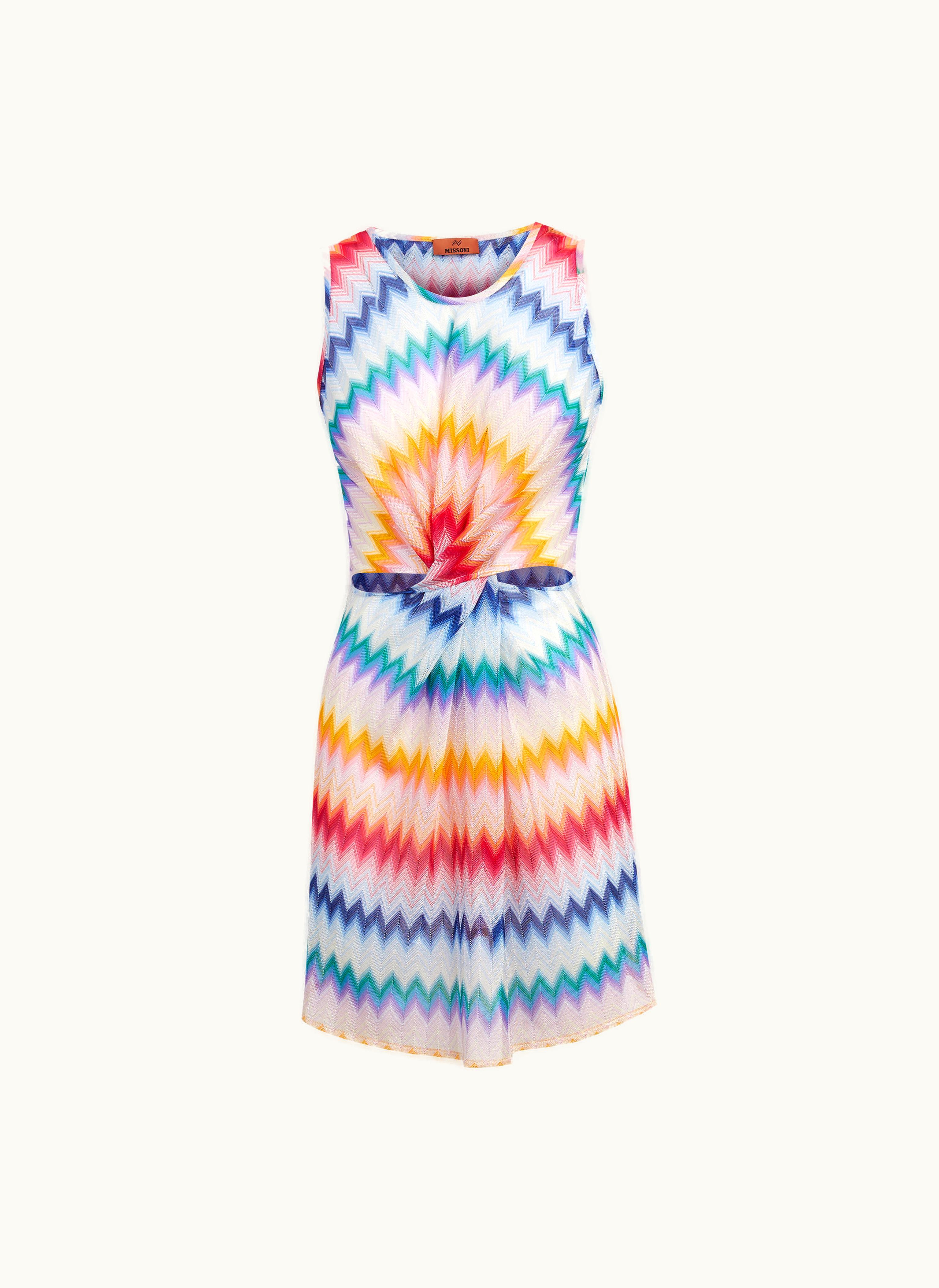 Missoni Missoni Short Cover Up With Torchon Neckline And Zigzag Print Multicoloured