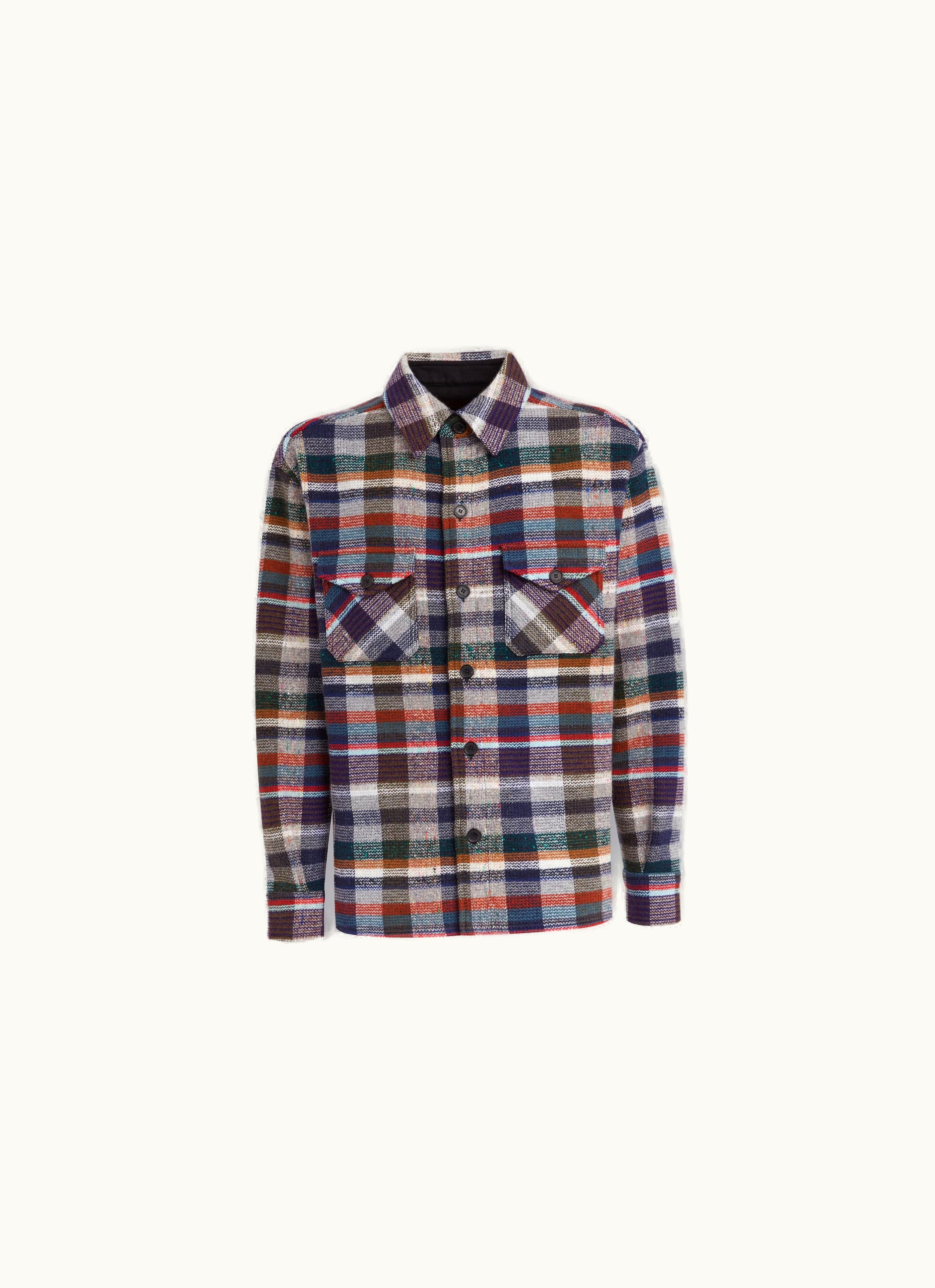Missoni Missoni Checked Cashmere And Wool Overshirt Blue