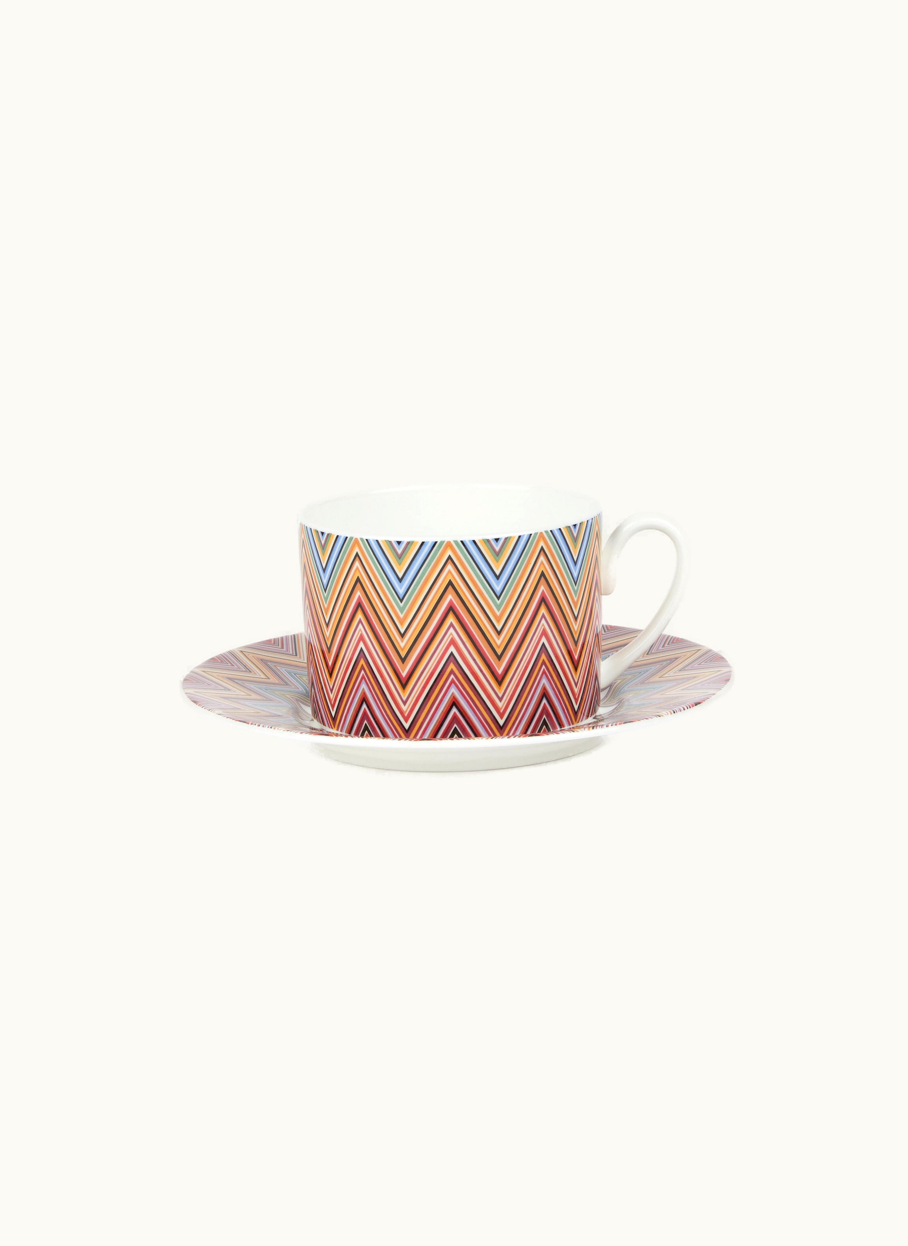 Missoni Missoni Stripes Jenkins Set Of 2 Tea Cups & Saucers White