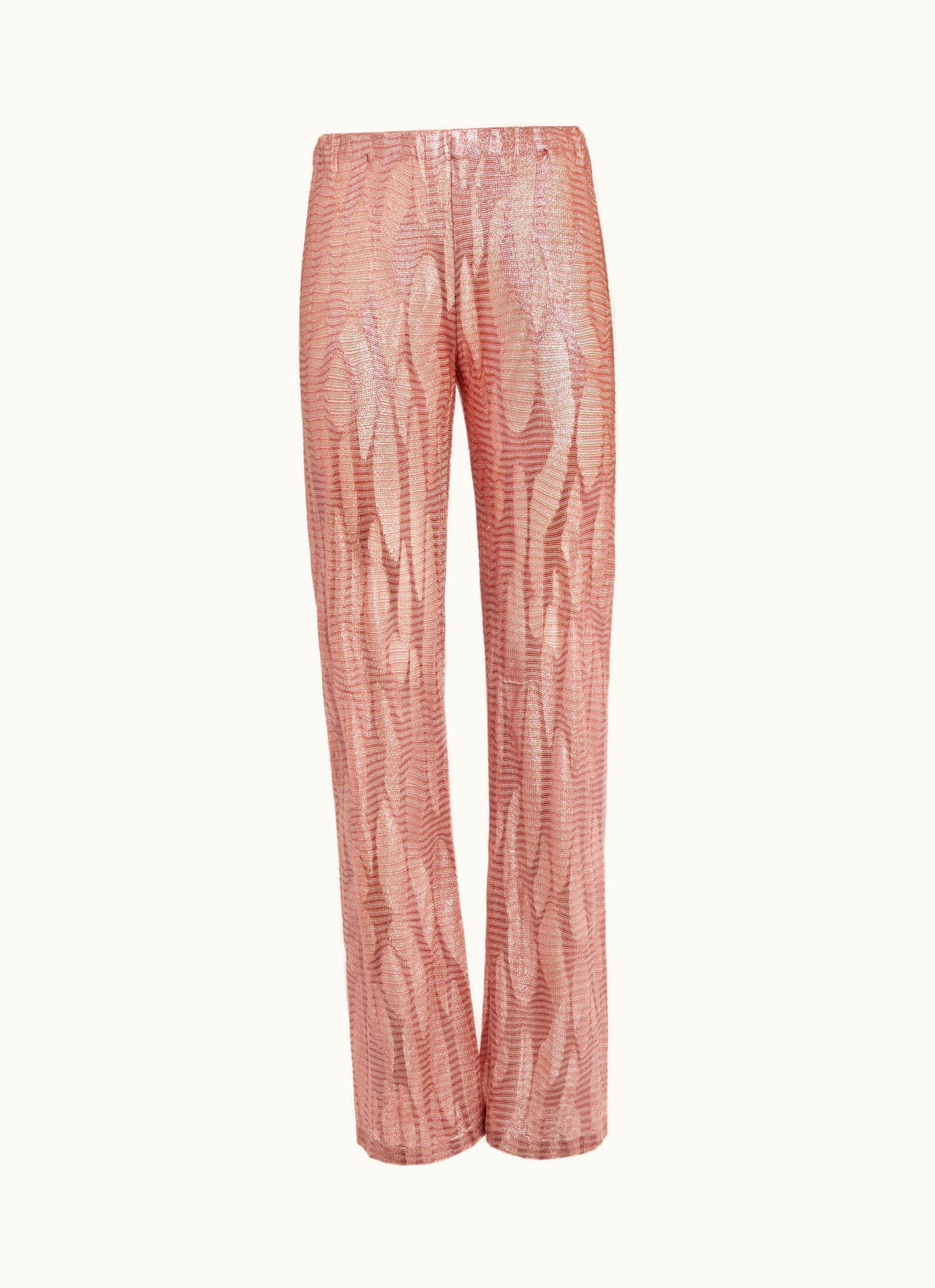 Missoni Missoni Straight Trousers In Jacquard Viscose Knit Pink