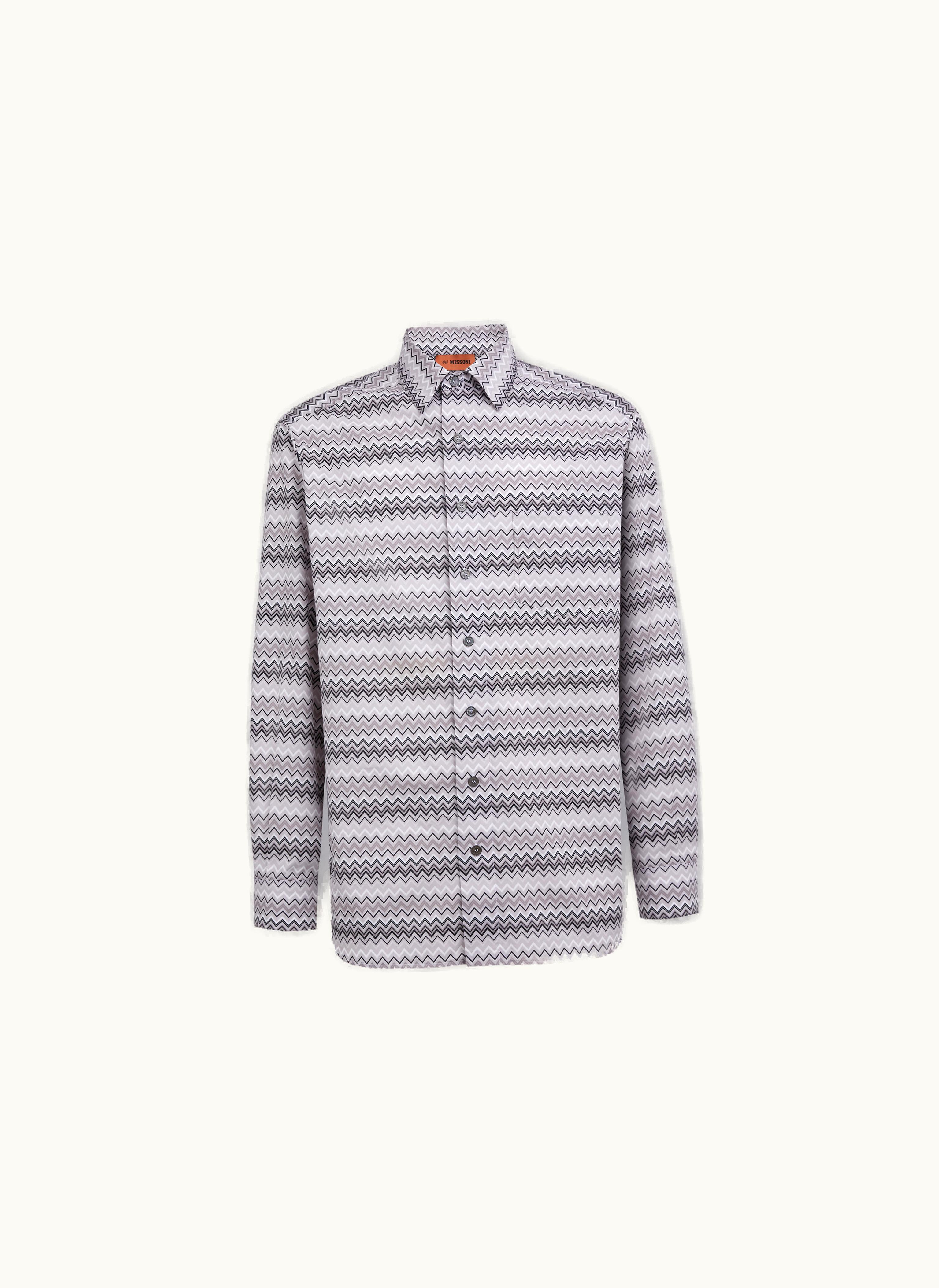 Missoni Missoni Zigzag Cotton Poplin Shirt Grey