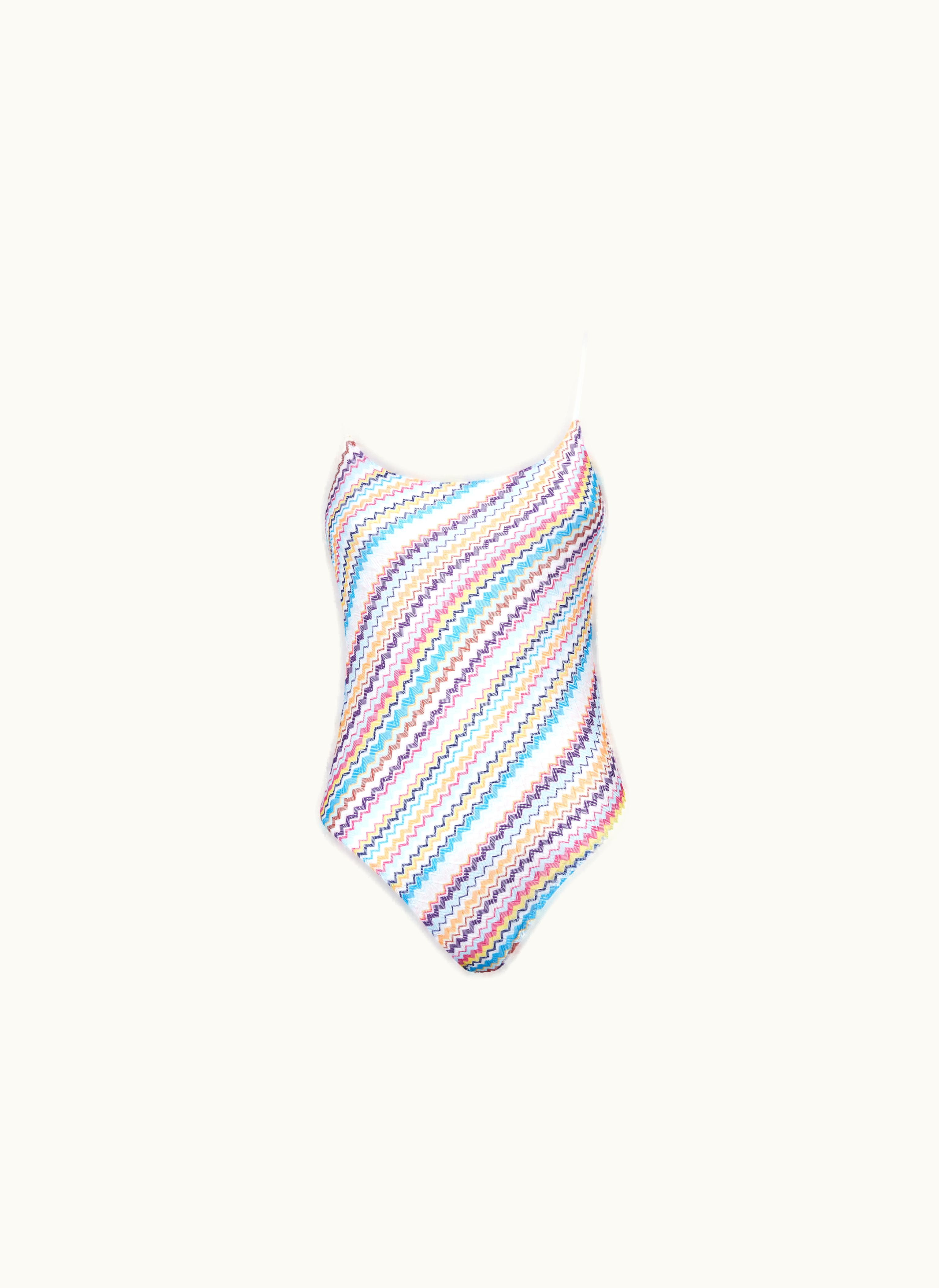 Missoni Missoni Zigzag Knit one-piece Swimming Costume With Thin Adjustable Straps Multicoloured