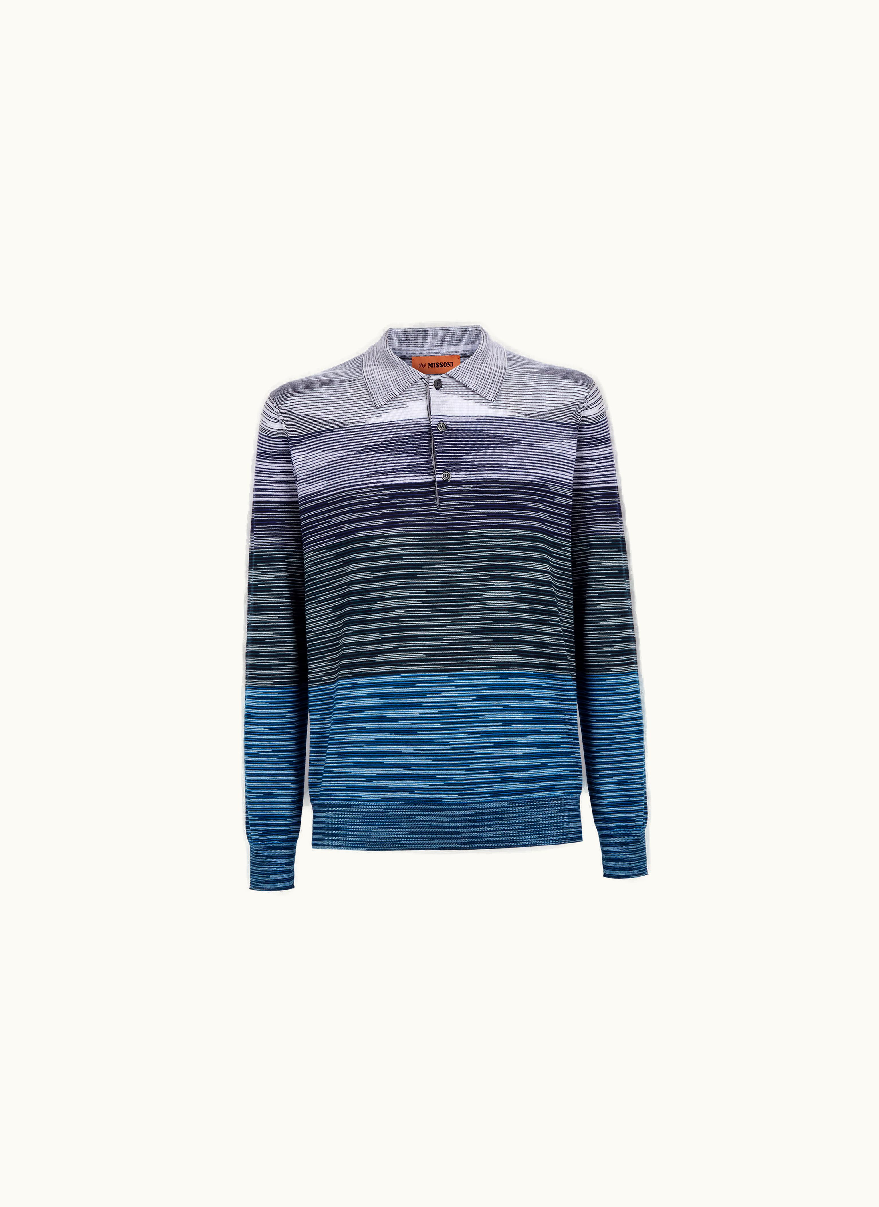 Missoni Missoni Long-sleeved Polo Shirt In Slub Wool Multicoloured