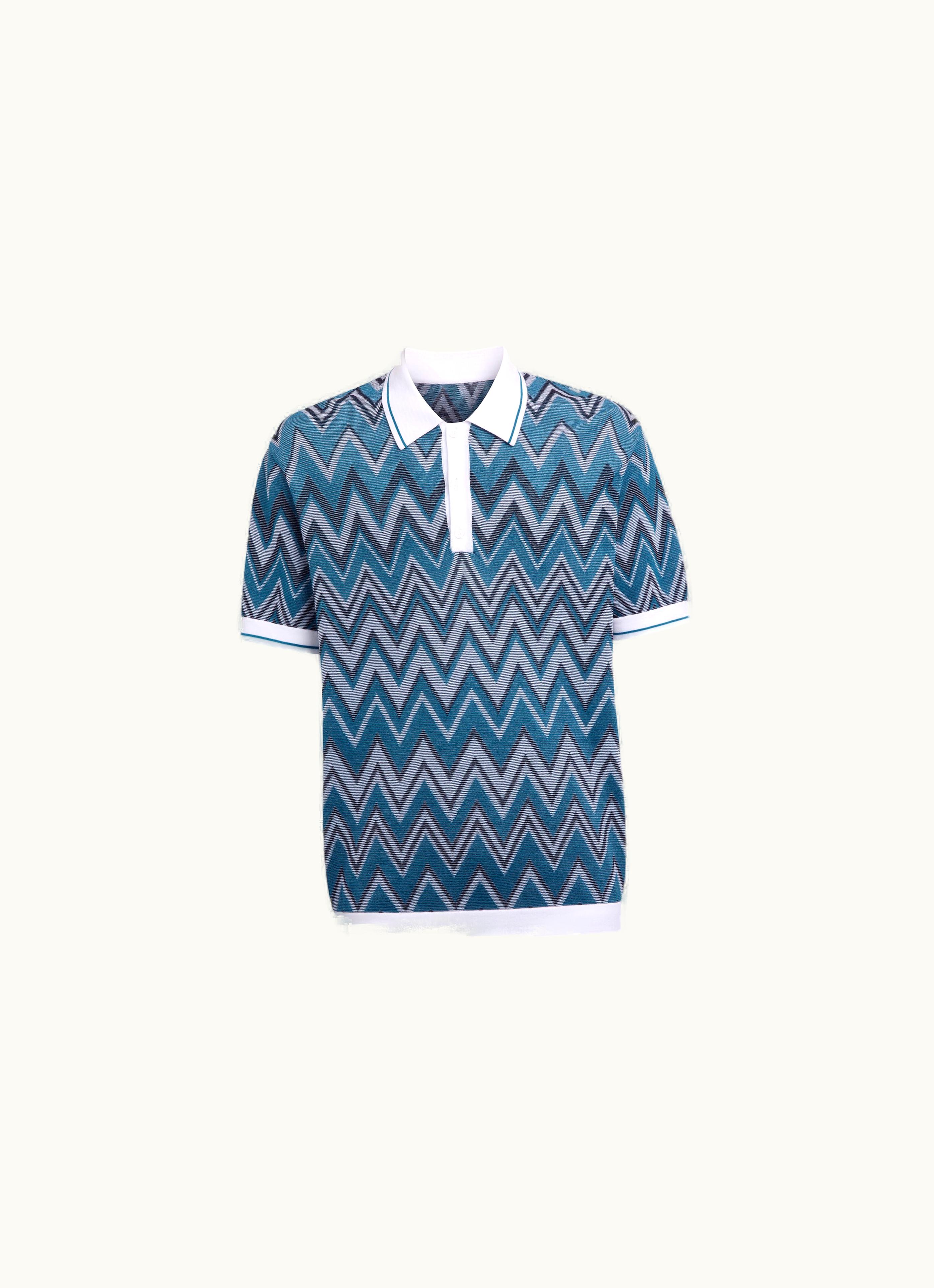 Missoni Missoni Polo Shirt In Zigzag Knit With Plain Details Black