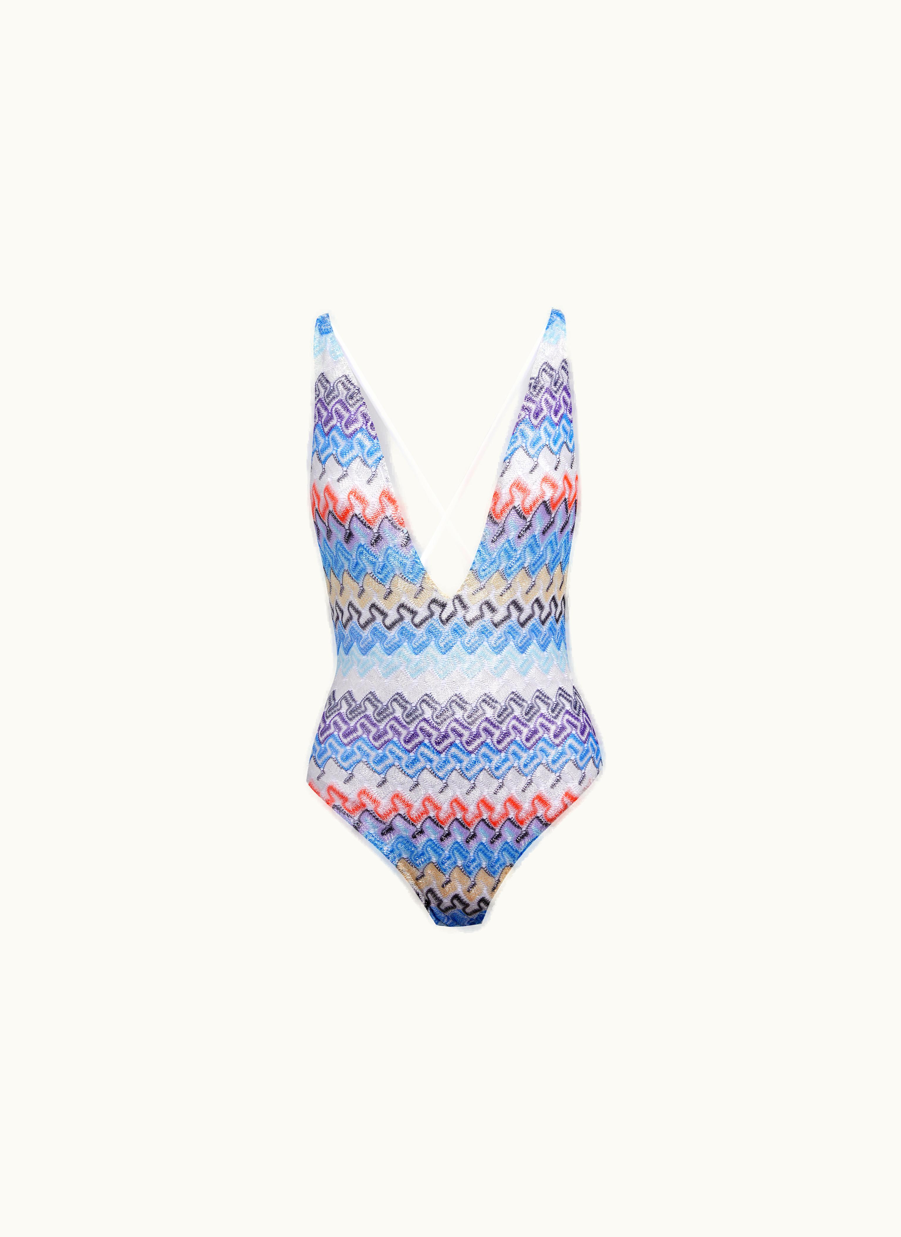 Missoni Missoni Multicoloured Viscose Knit one-piece Swimming Costume With V Neckline Multicoloured