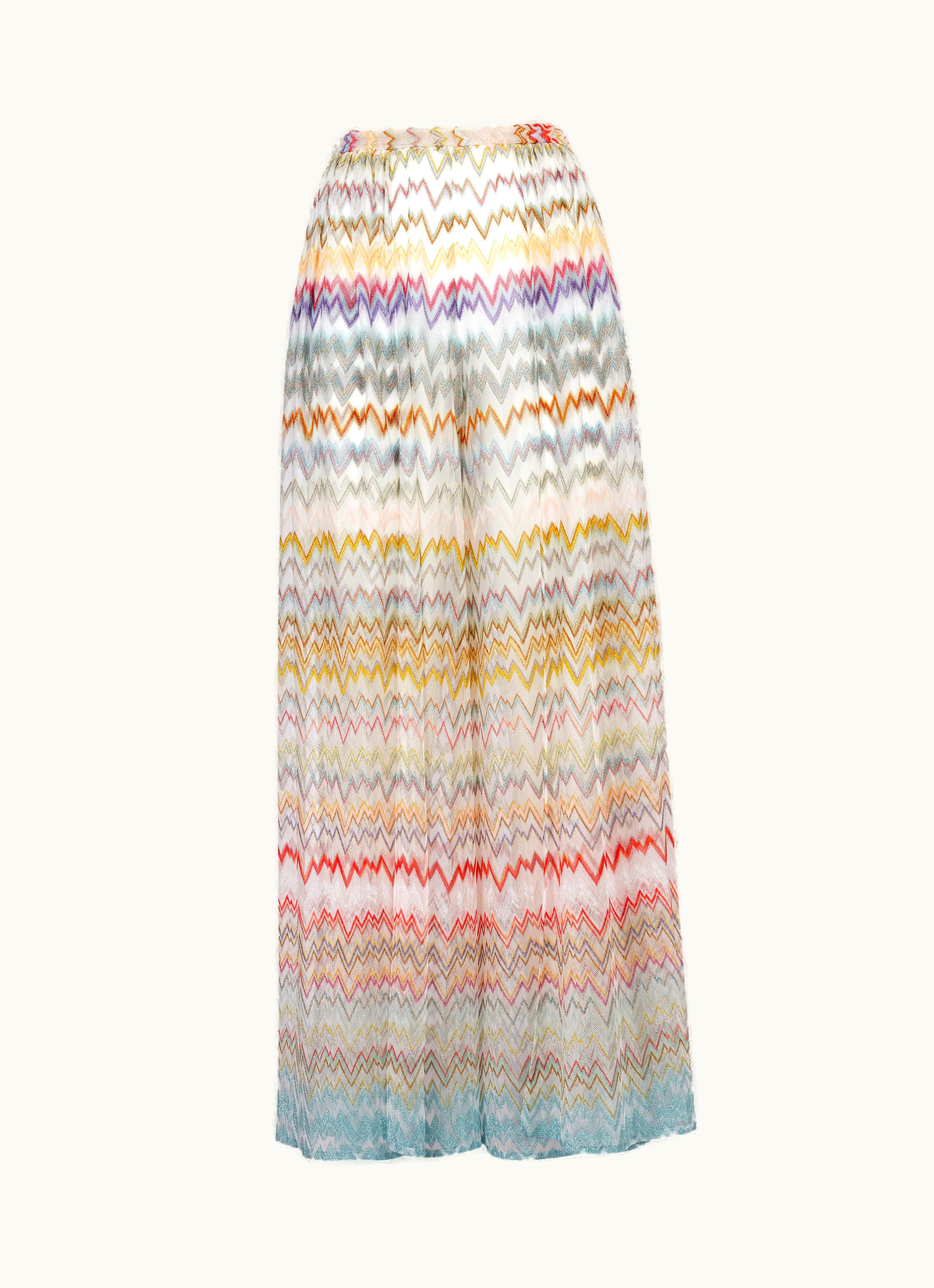 Missoni Missoni Viscose Blend Palazzo Trousers With Lamé Multicoloured