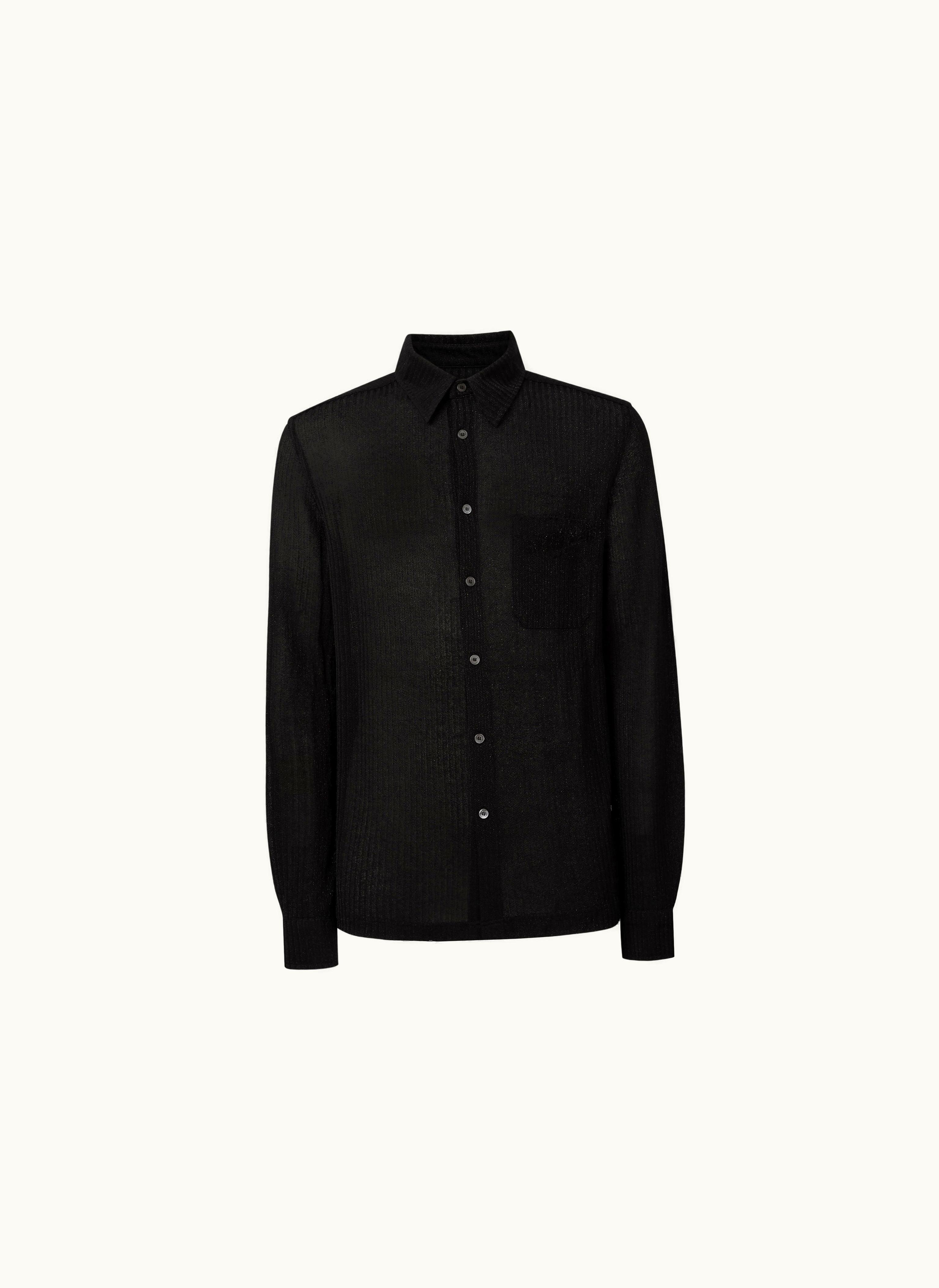 Missoni Missoni Long-sleeved Shirt In Viscose Blend With Lurex Black