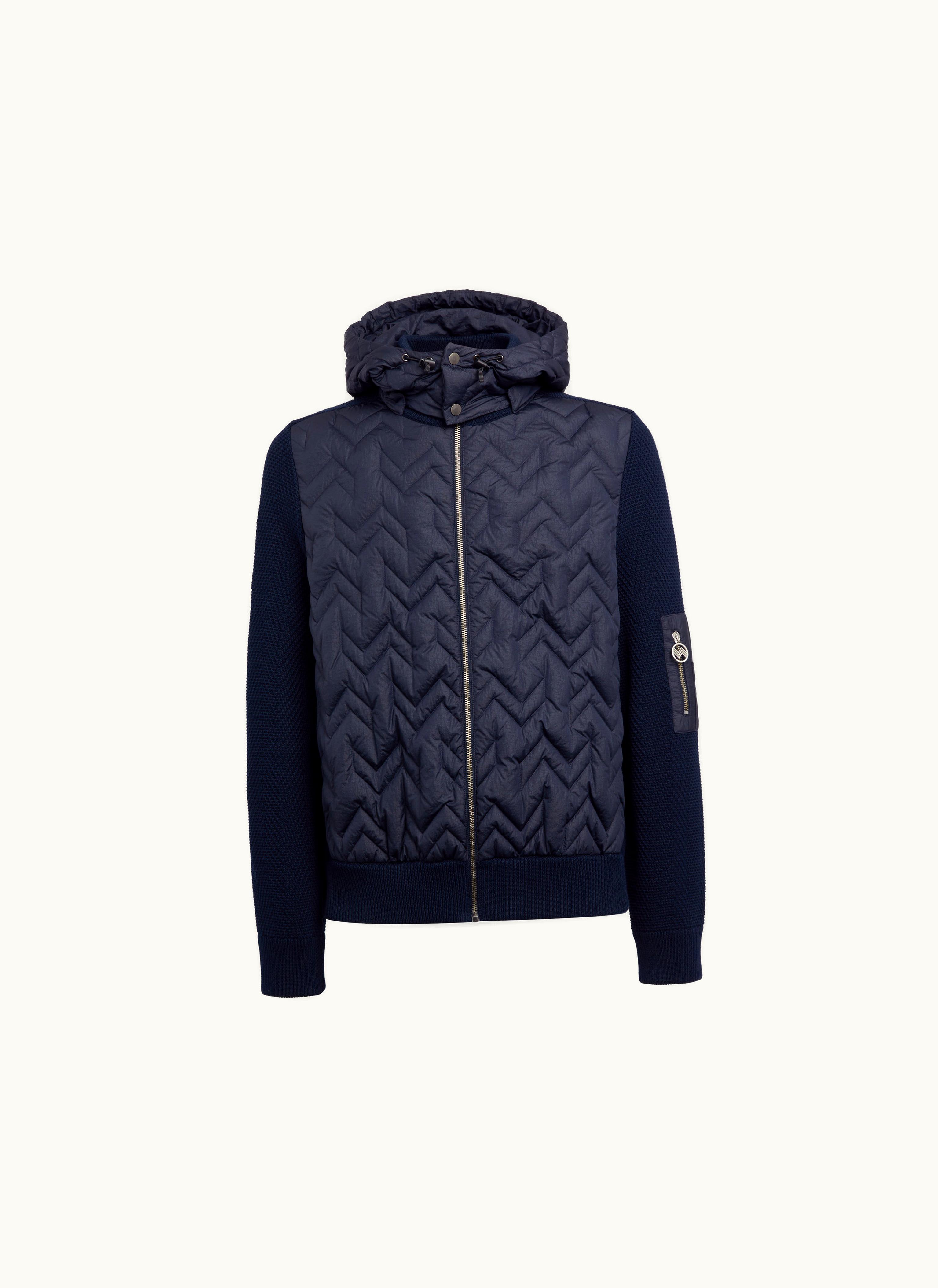 Missoni Missoni Cotton And Nylon Quilted Jacket With Hood Blue
