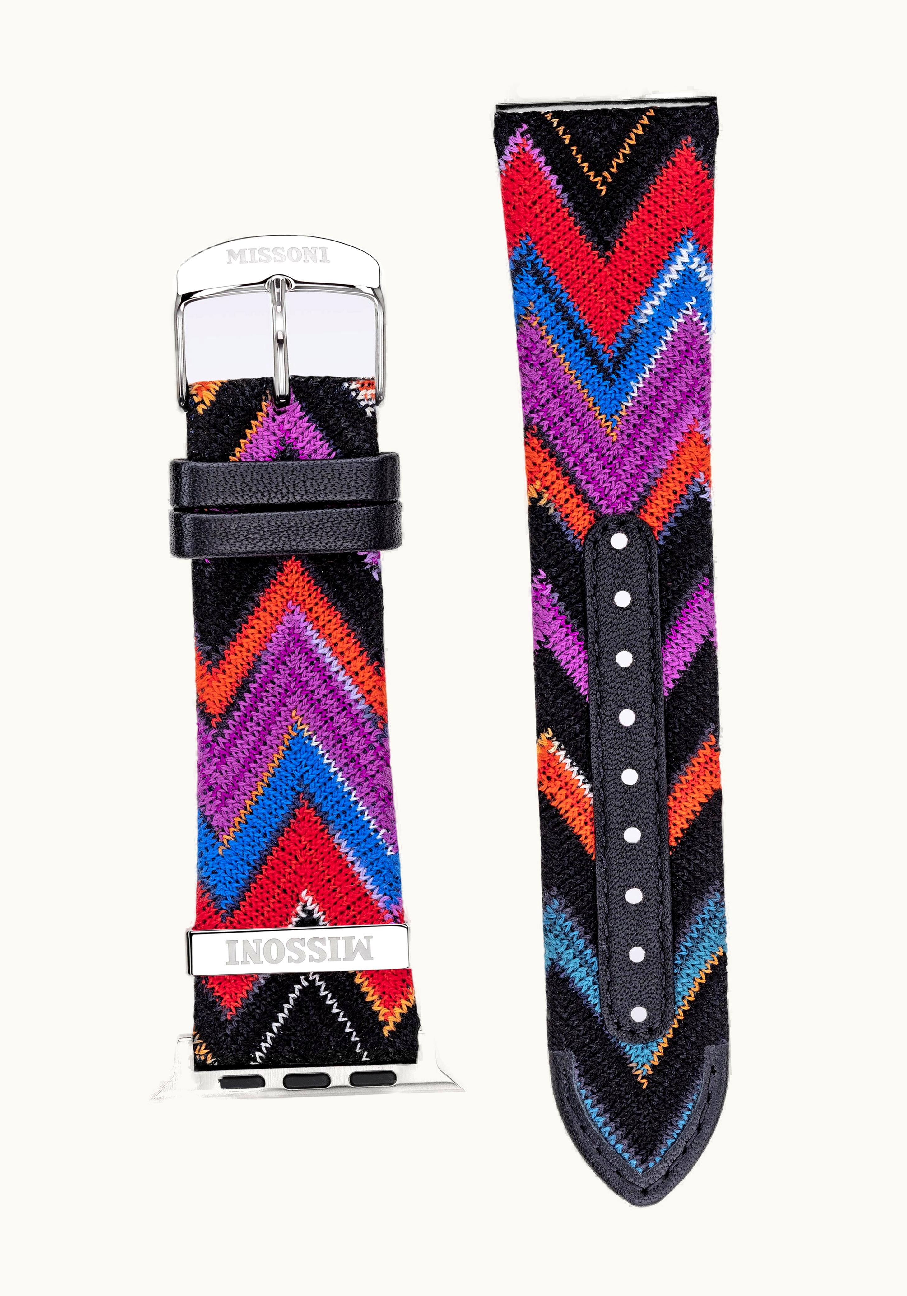 Missoni Missoni Fabric 24 MM Apple Watch Compatible Strap Multicoloured