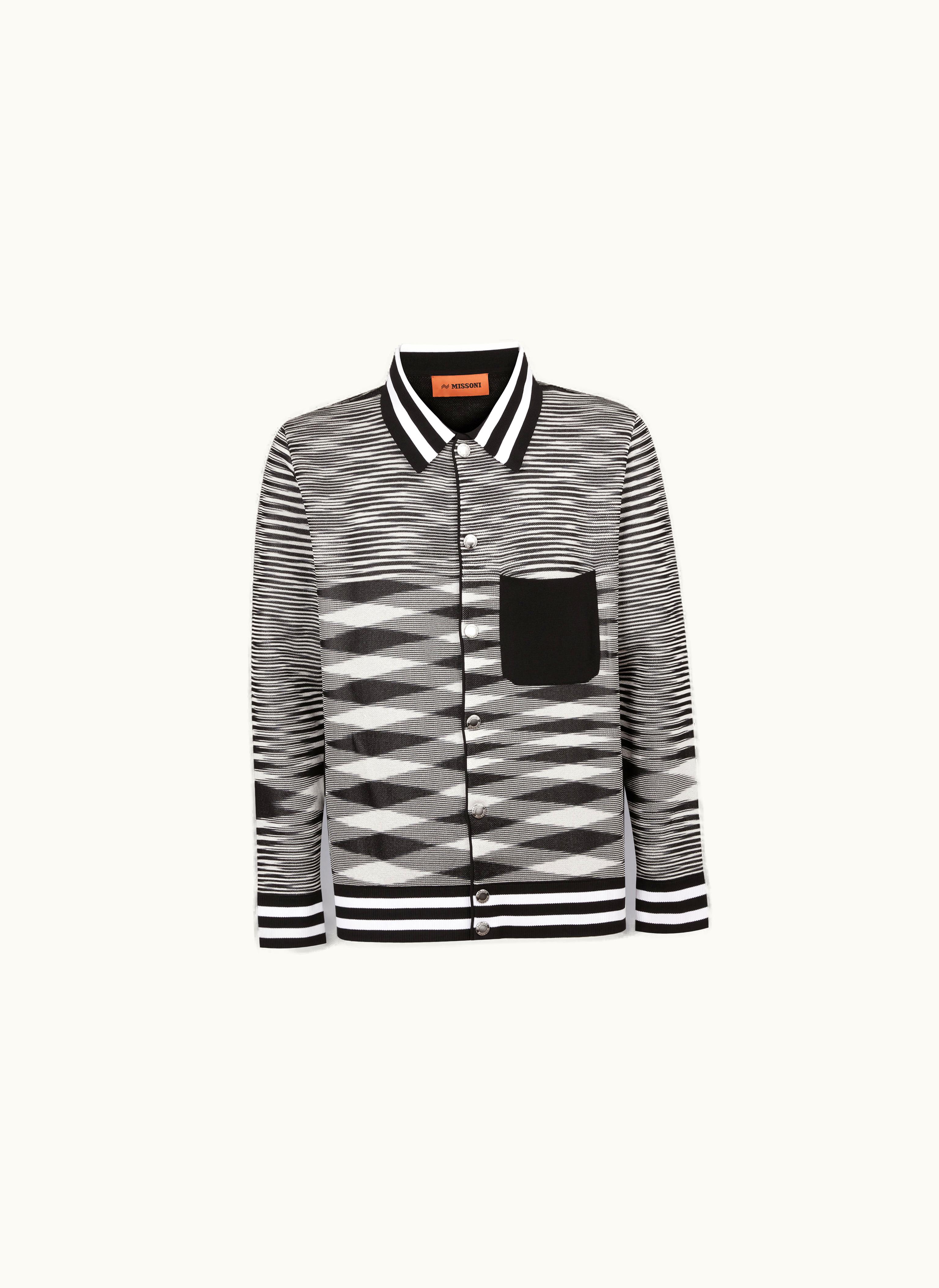 Missoni Missoni Padded Viscose And Cotton Overshirt With Slub Motif Black & White