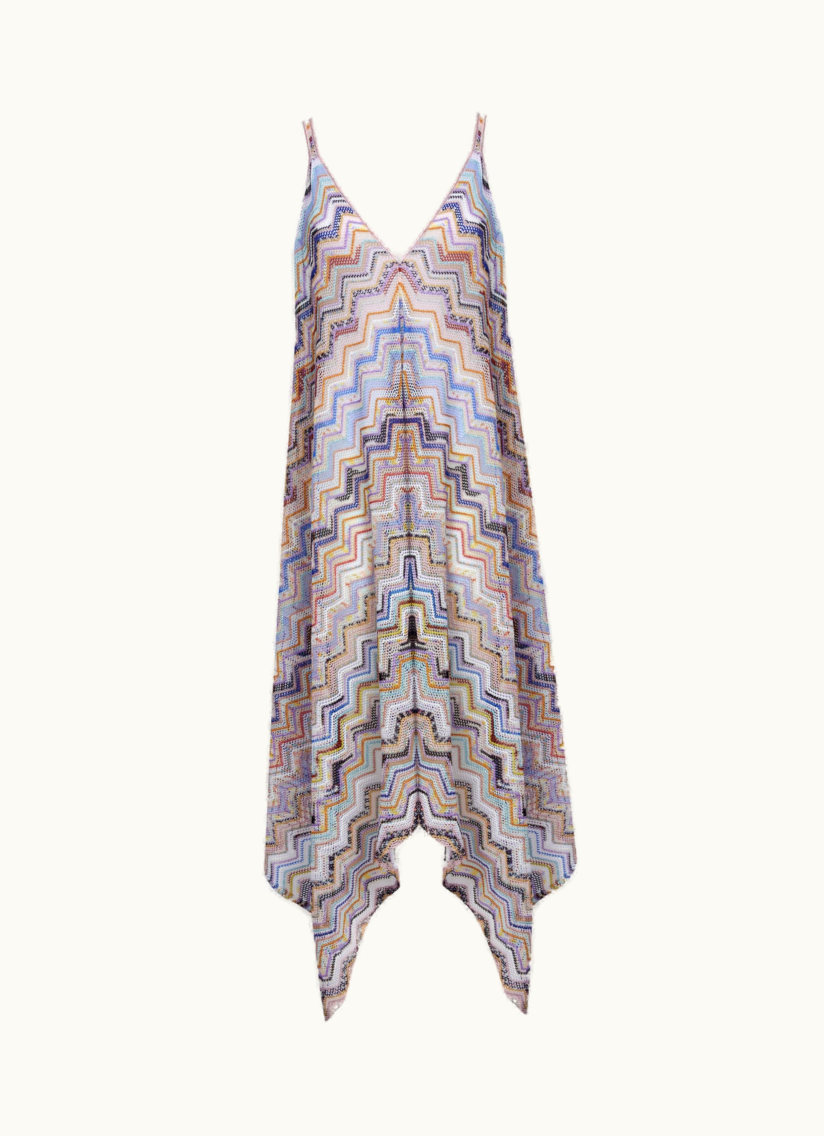 Missoni Missoni Long Cover Up In Zigzag Crochet With Lurex Multicoloured Multicoloured