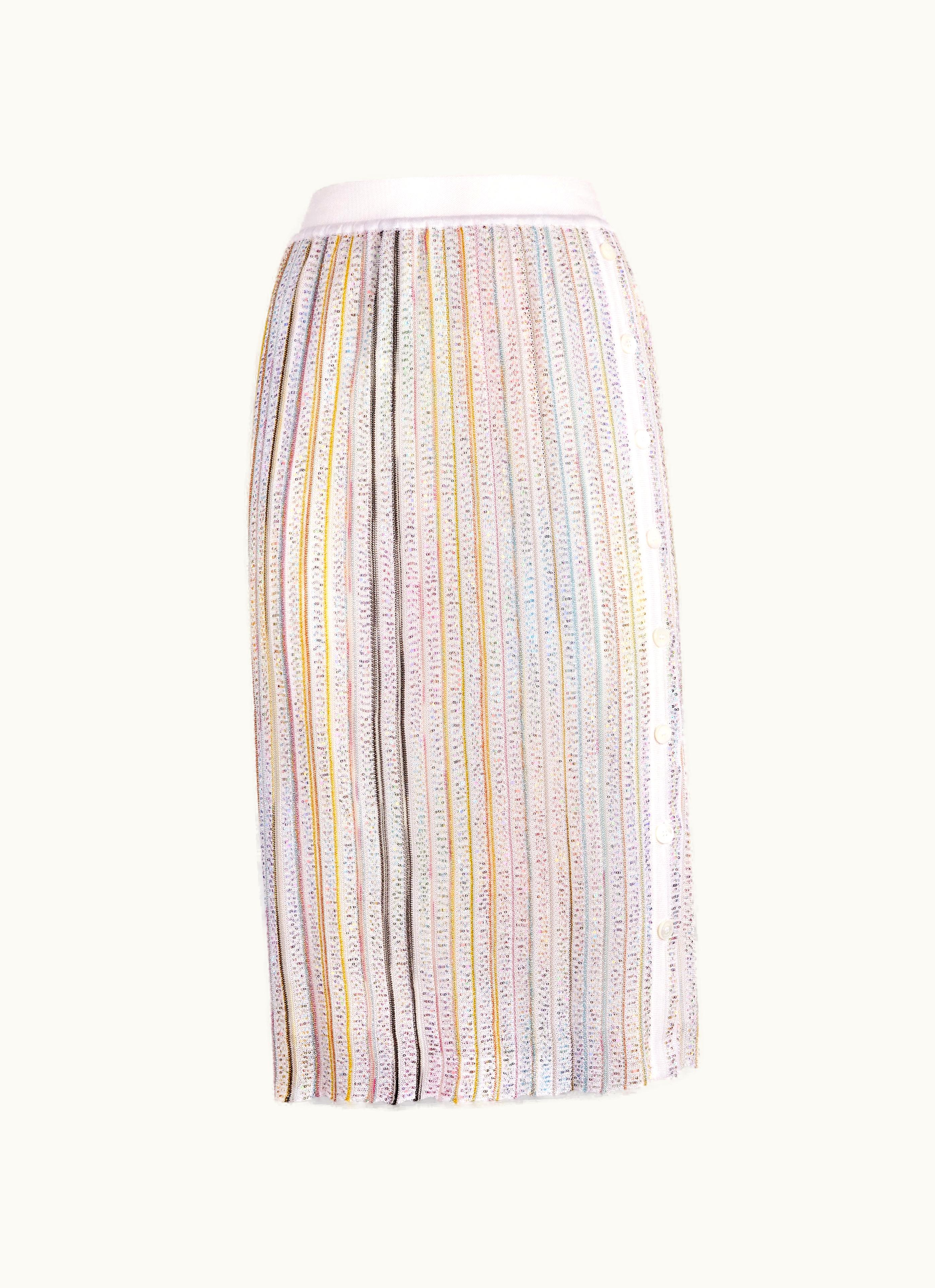 Missoni Missoni Longuette Skirt With Side Buttoning White & Multicoloured