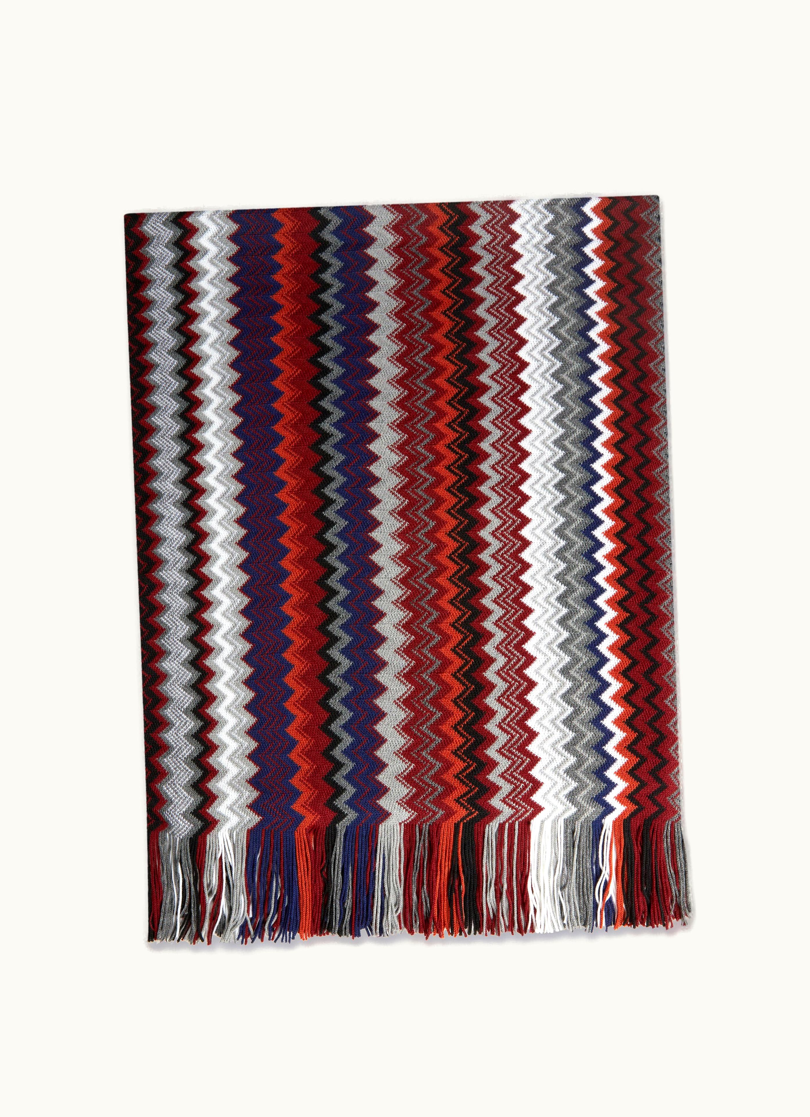 Missoni Missoni Fringed Wool Blend Zigzag Scarf Multicoloured Multicoloured