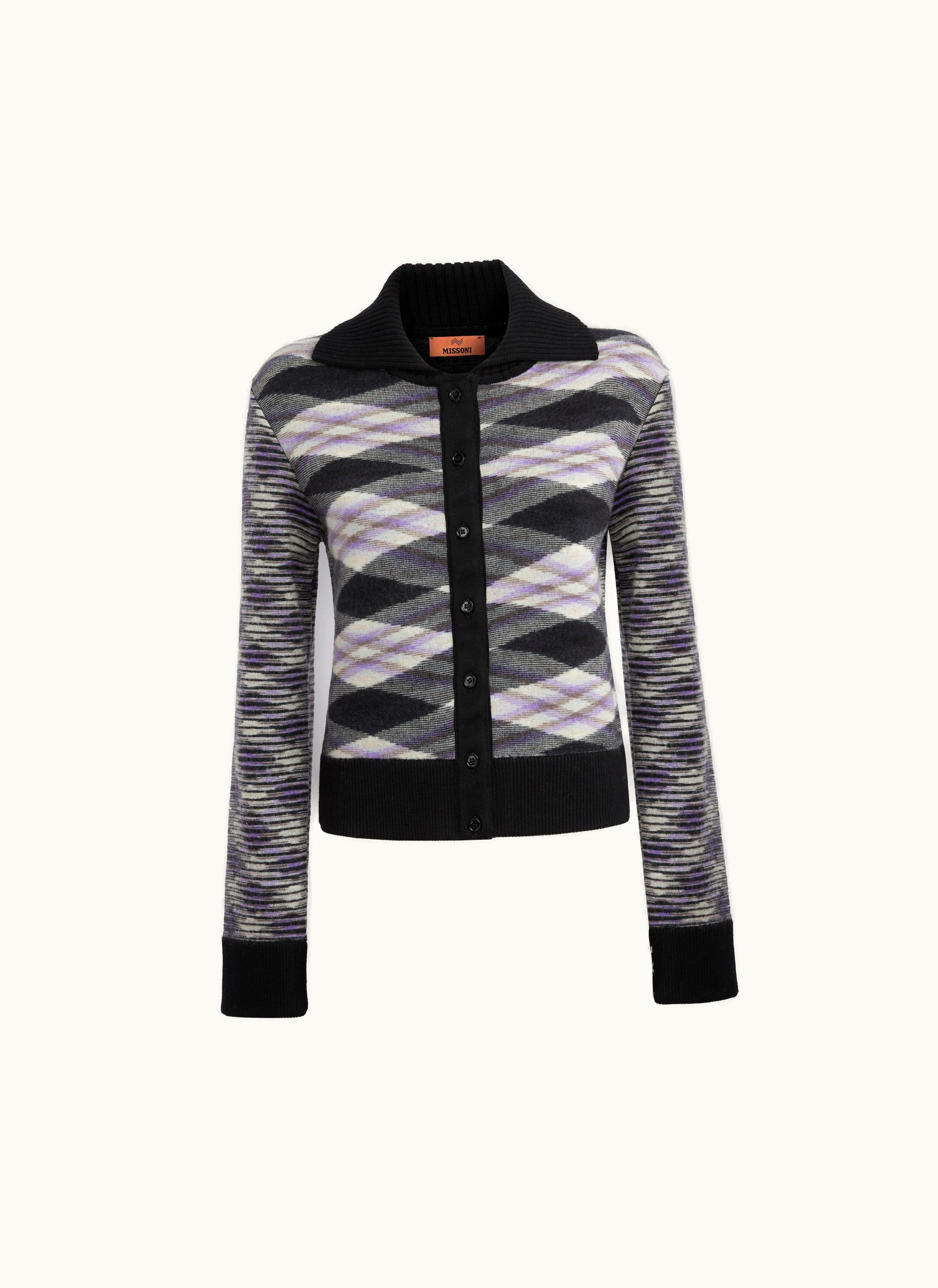 Missoni Missoni Slub Wool And Cotton Blend Bomber Jacket Purple