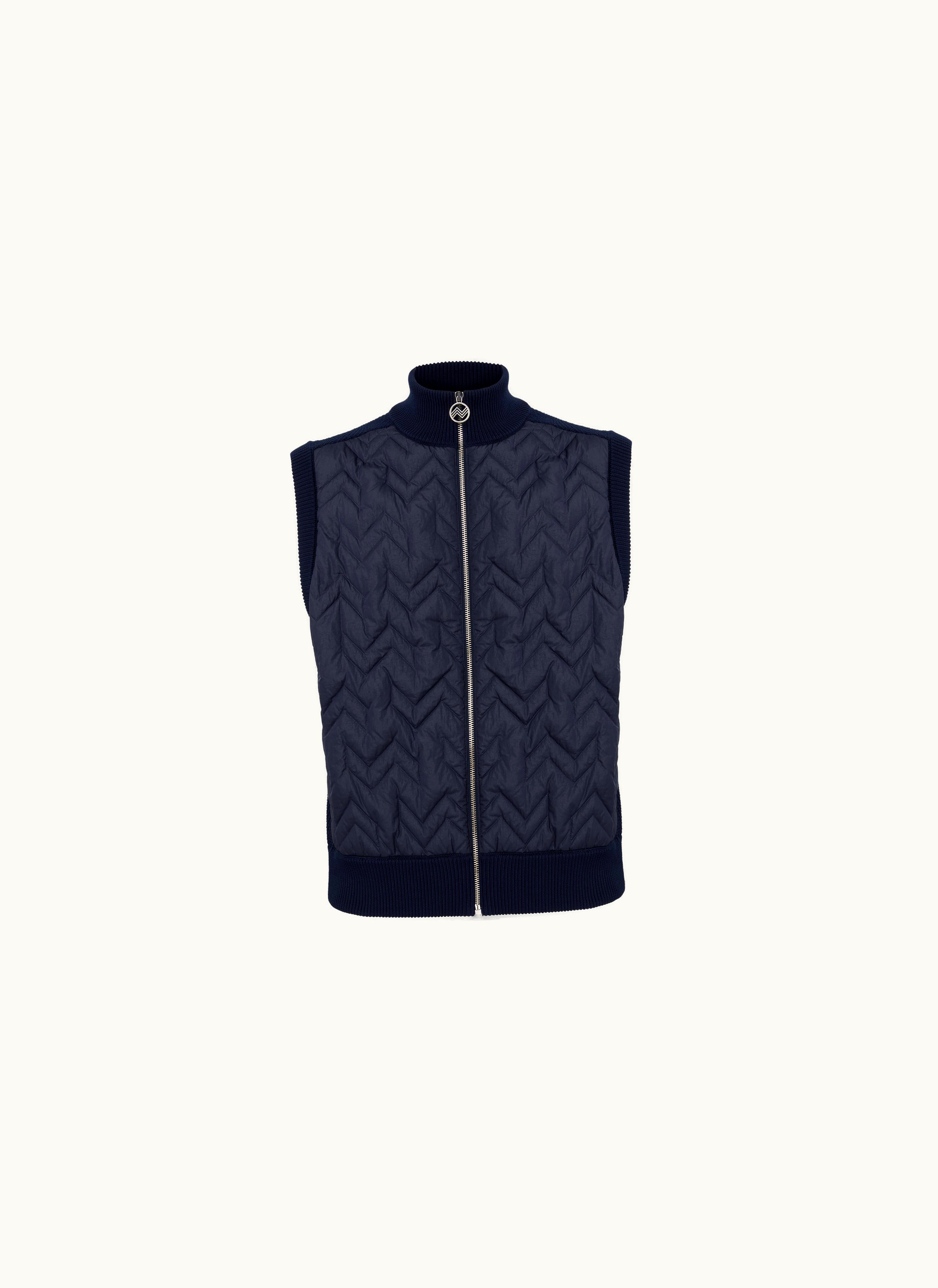 Missoni Missoni Zigzag Stitched Waistcoat With Knitted Back And Piping Navy Blue