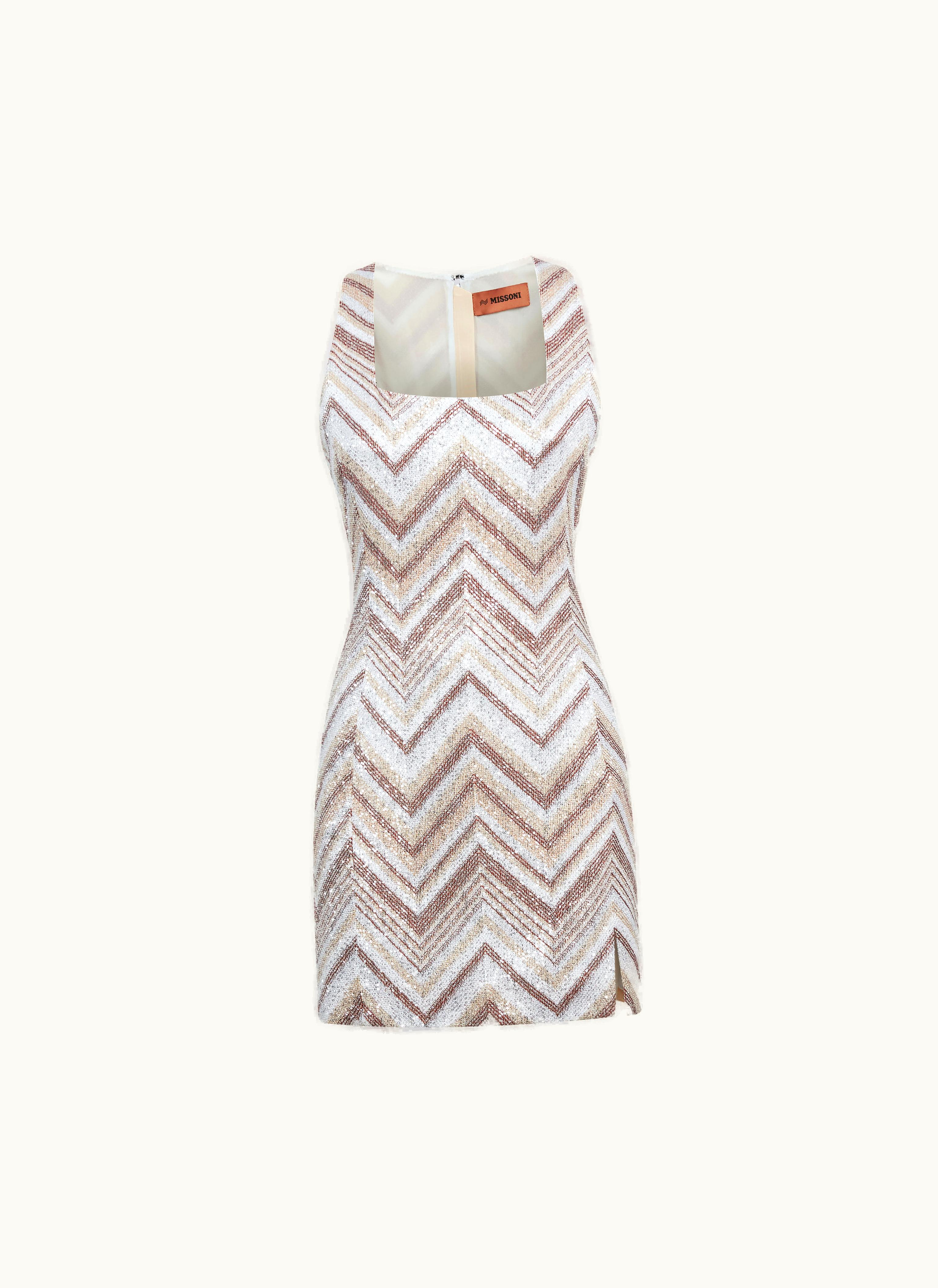 Missoni Missoni Viscose Blend Mini Dress With Square Neckline With Sequins Multicoloured
