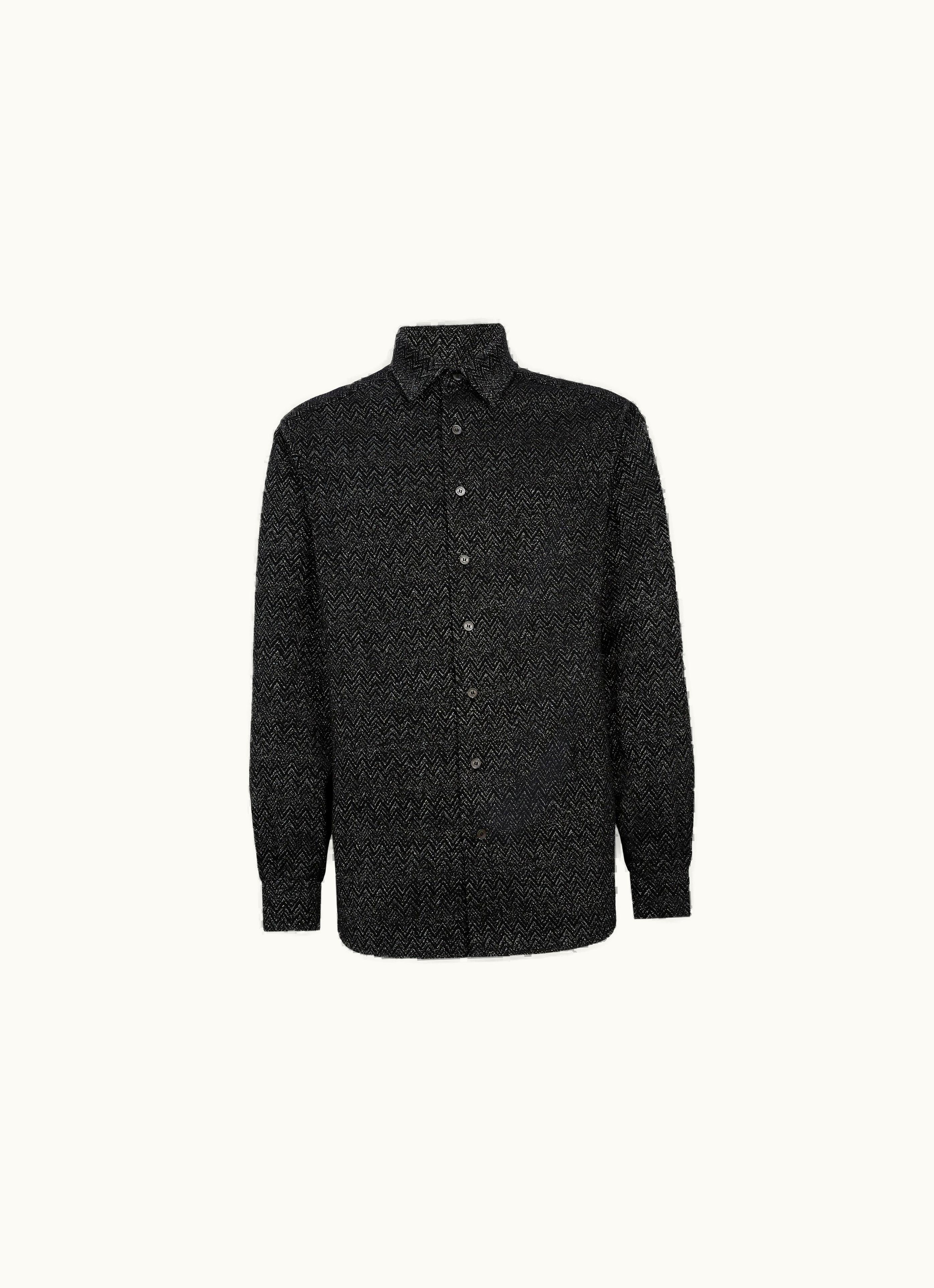 Missoni Missoni Wool Blend Shirt With Lurex Chevron Black