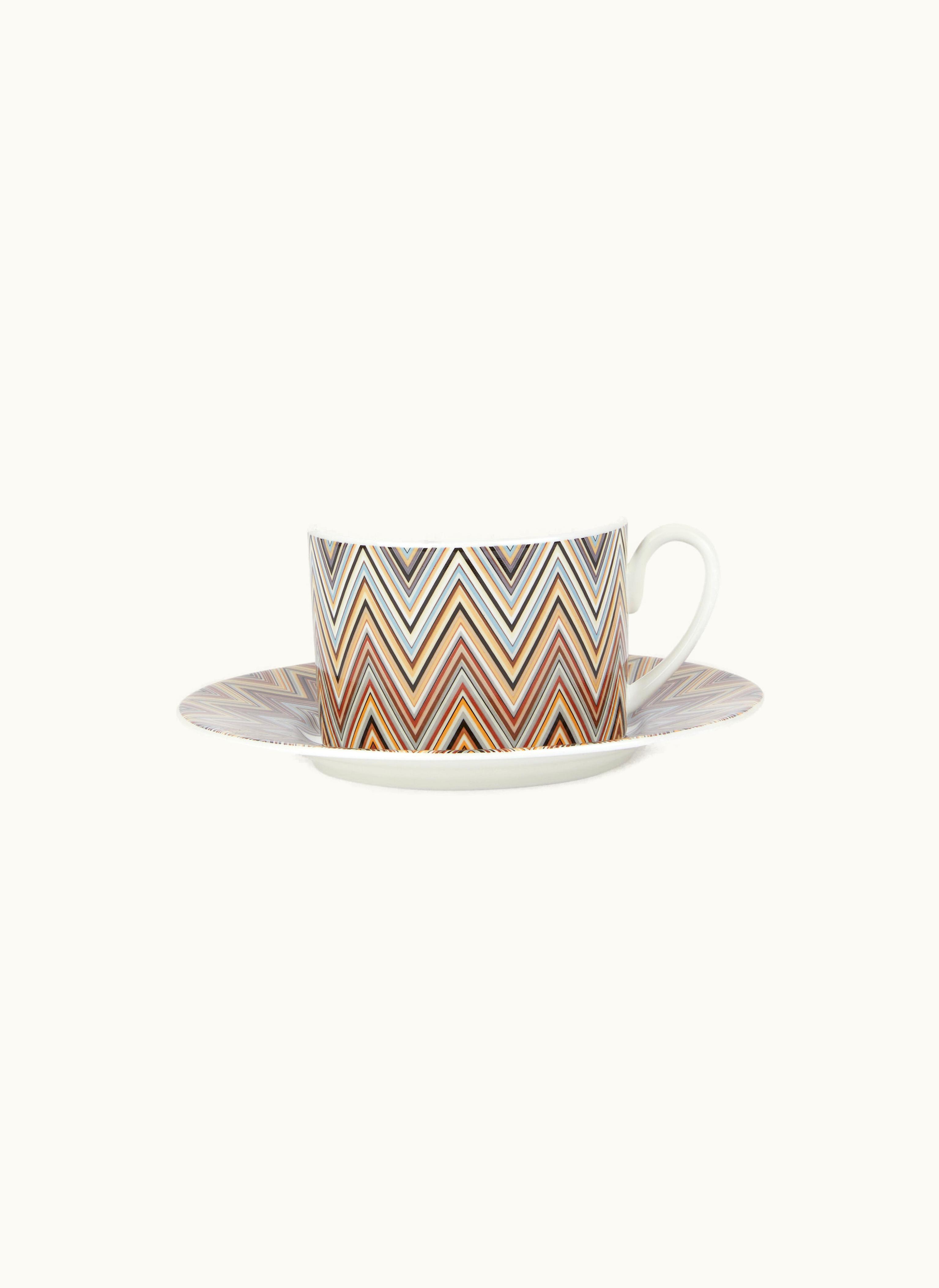 Missoni Missoni Zigzag Jarris Set Of 2 Tea Cups & Saucers White