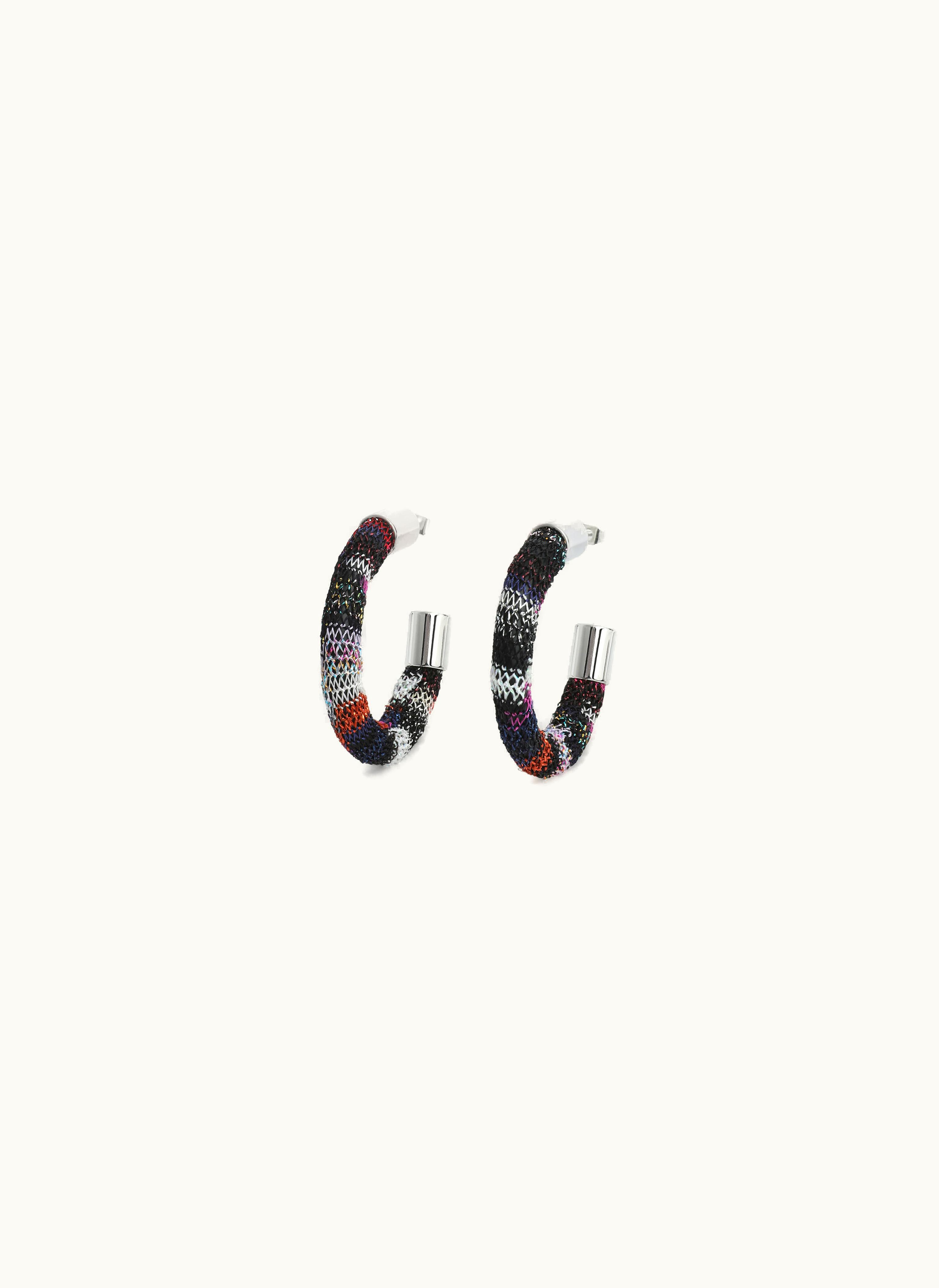 Missoni Missoni Rigid Fabric Hoop Earrings With Lurex Multicoloured