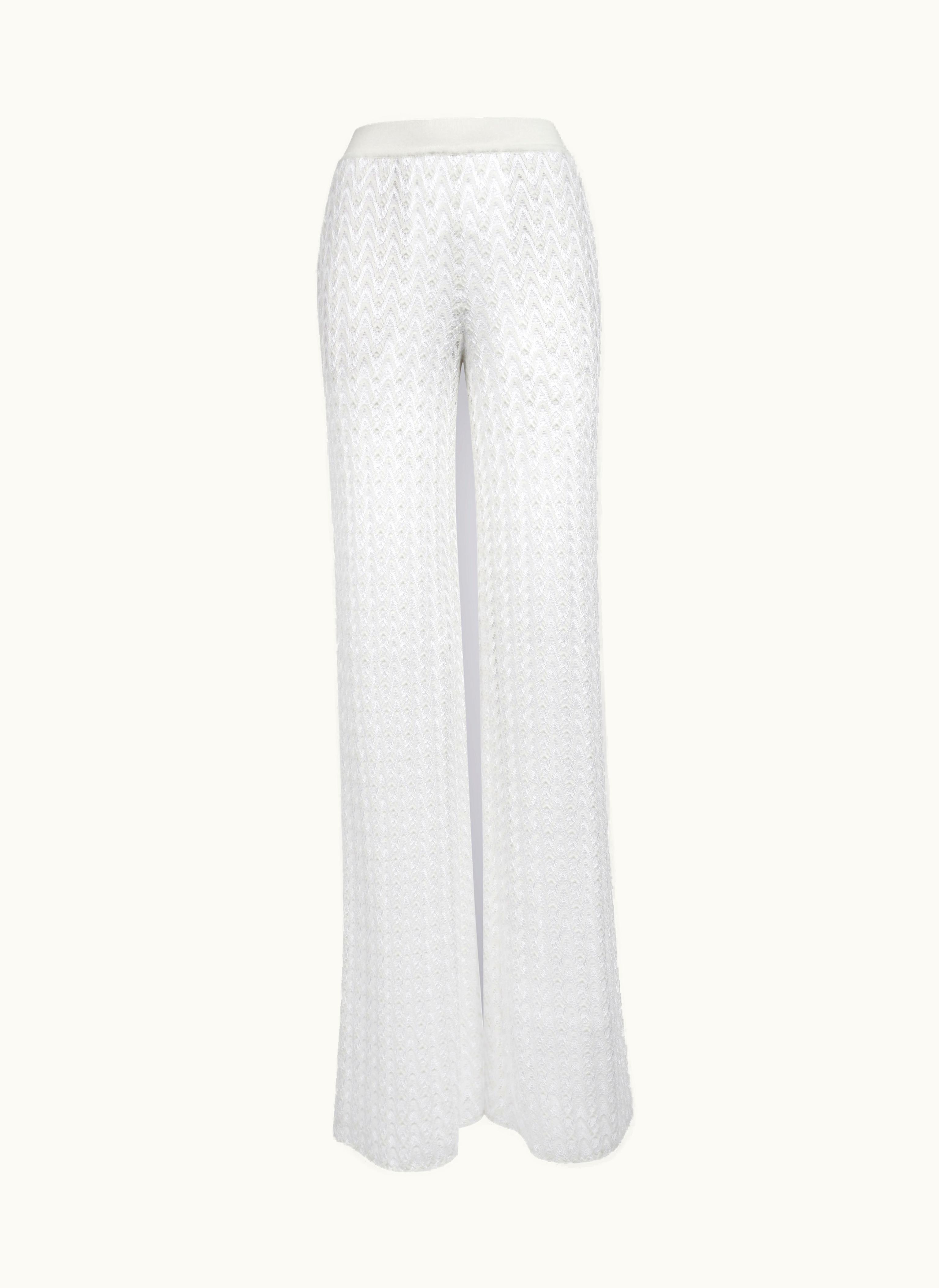 Missoni Missoni Palazzo Pants In Raschel Knit Wool And Viscose Black