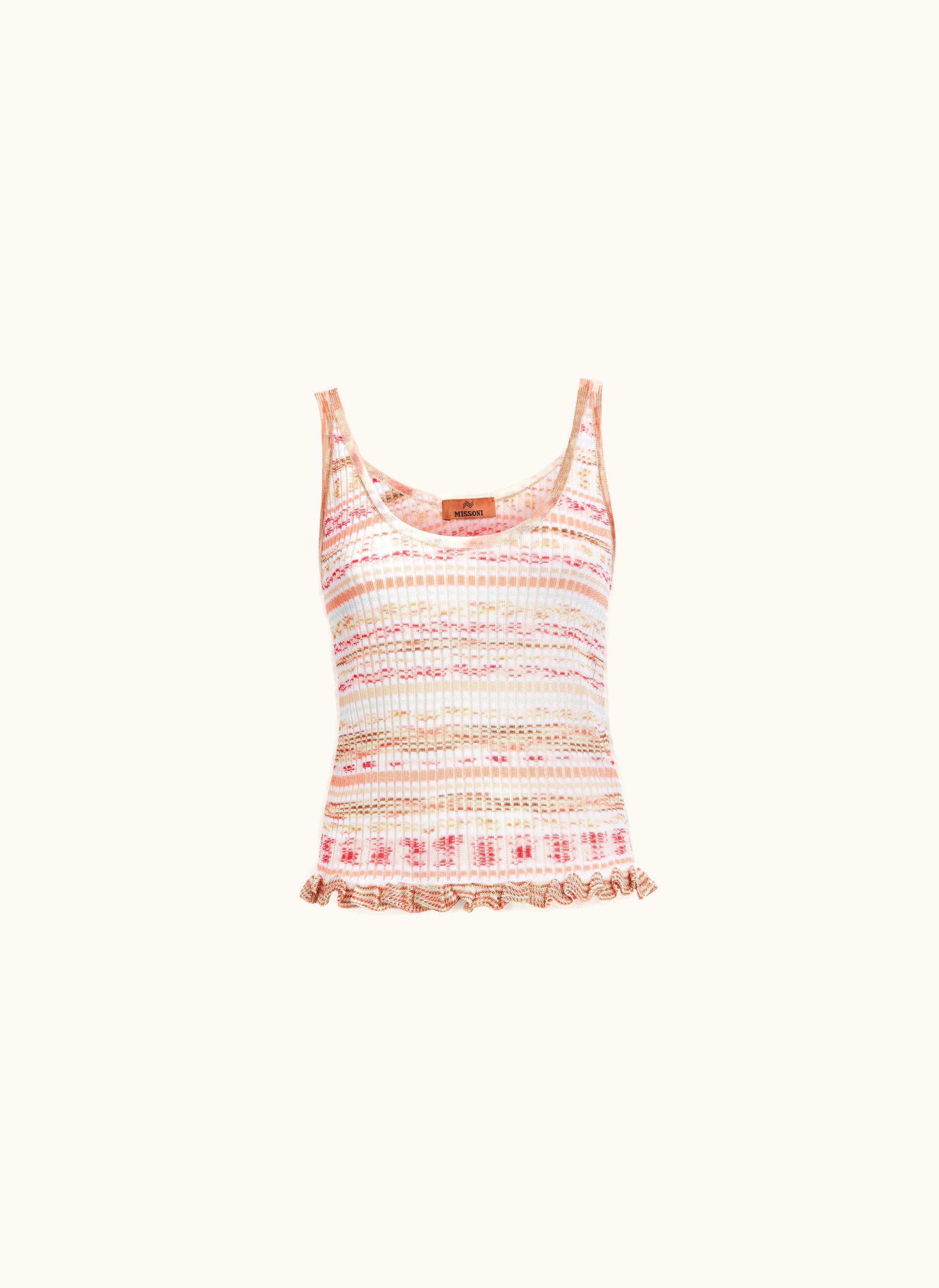 Missoni Missoni Tank Top In Slub Ribbed Viscose Multicoloured