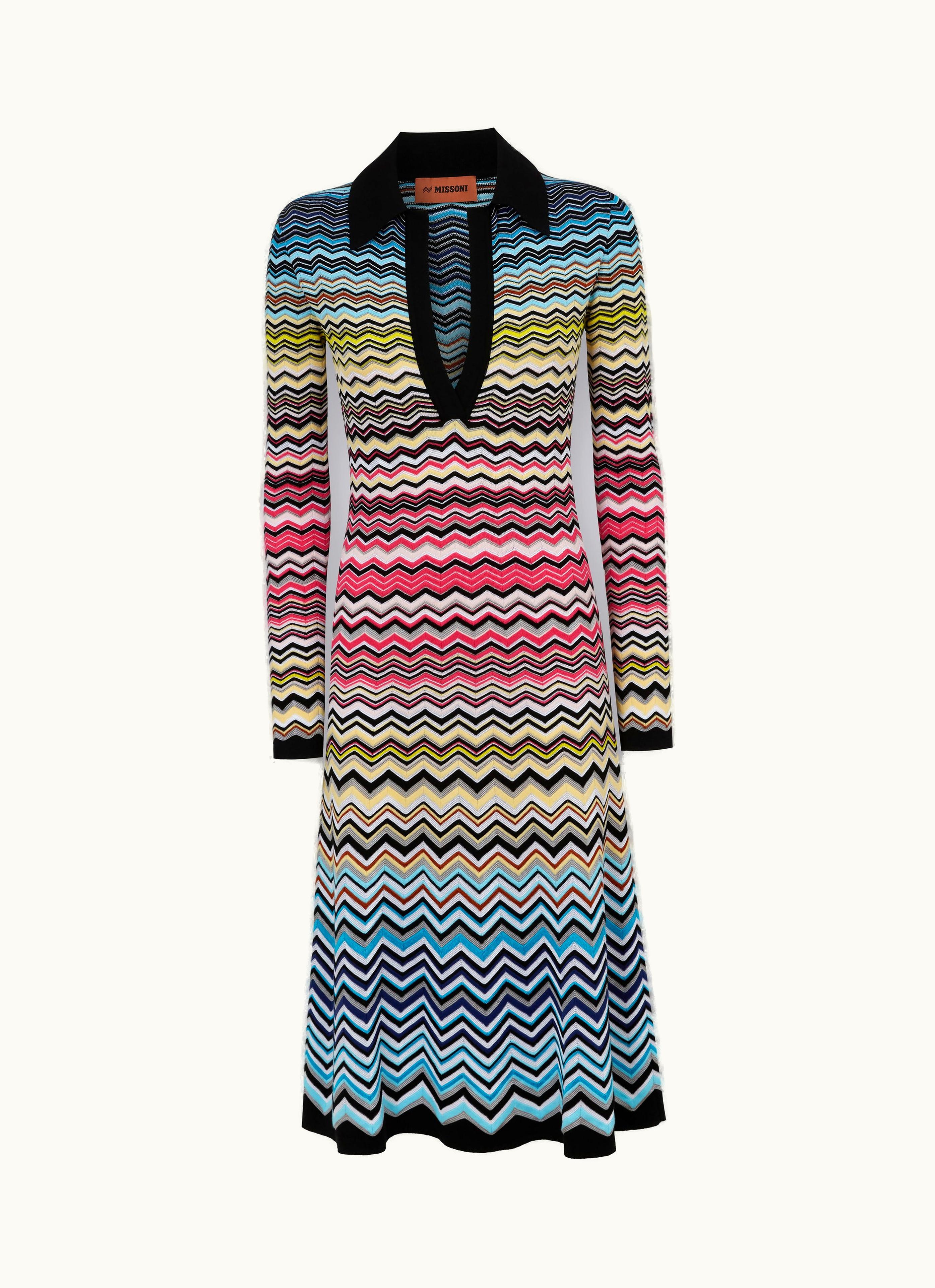 Missoni Missoni Cotton And Viscose Chevron Longuette Dress Multicoloured