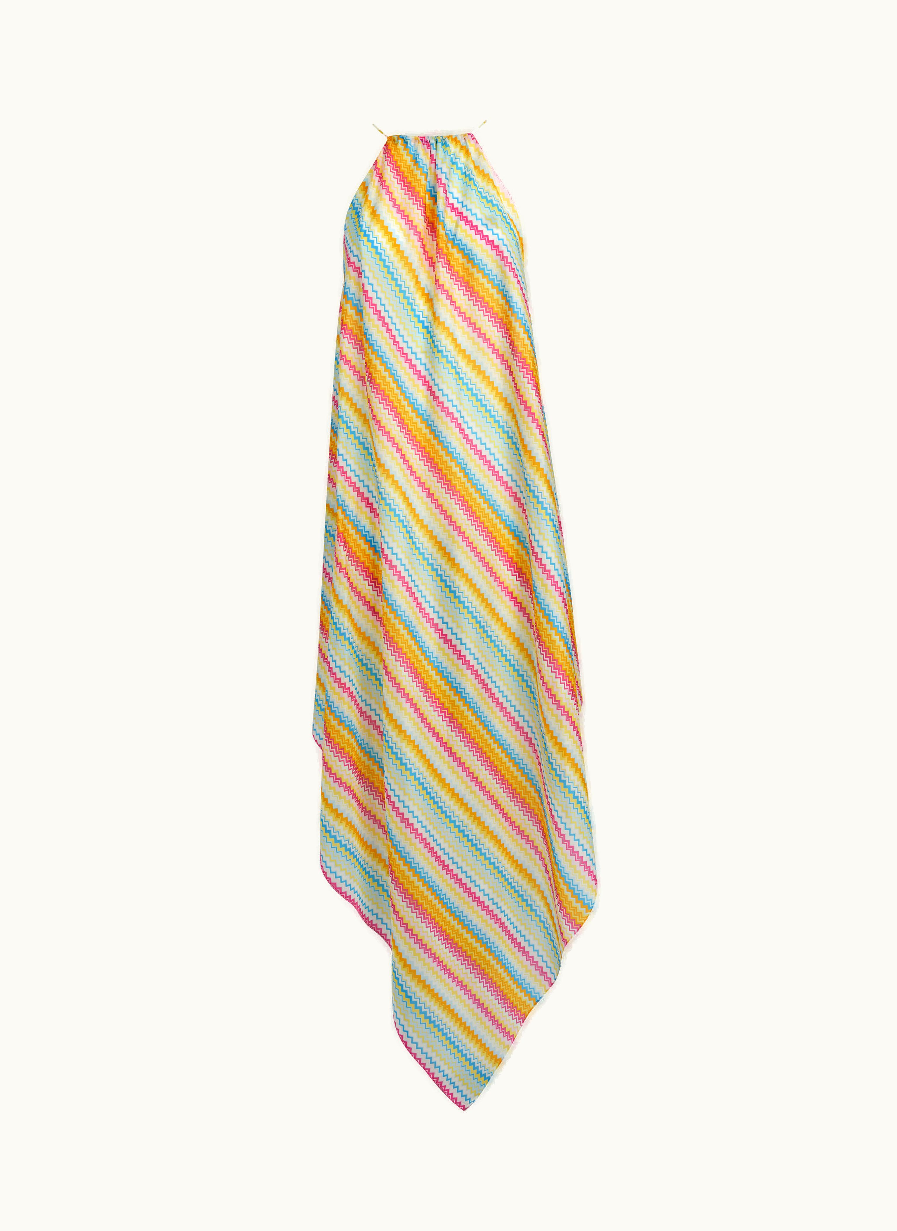 Missoni Missoni Long Foulard Pattern Cover Up In Zigzag Cotton Blend Multicoloured Multicoloured