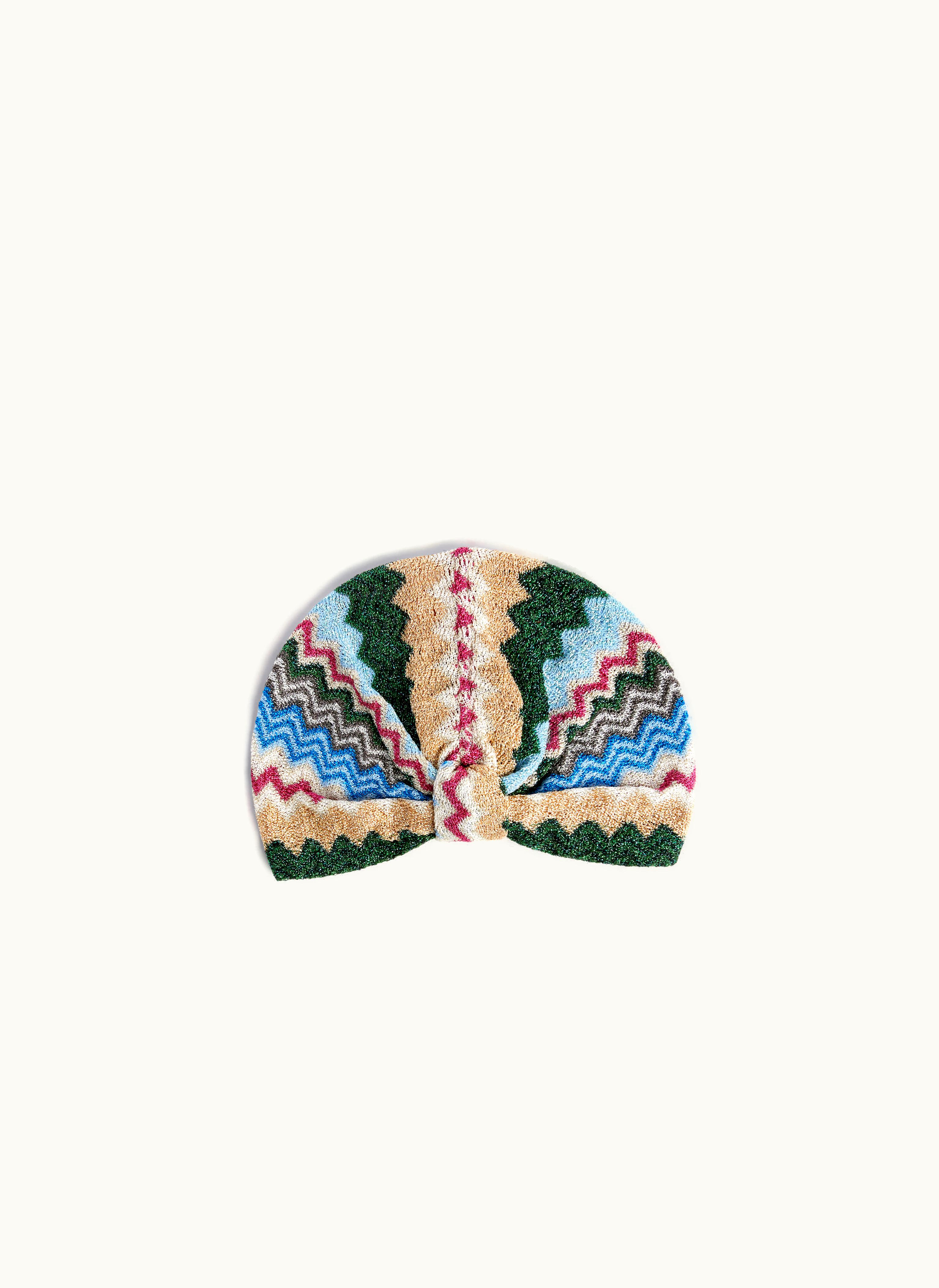 Missoni Missoni Viscose Blend Chevron Turban With Sequins Multicoloured