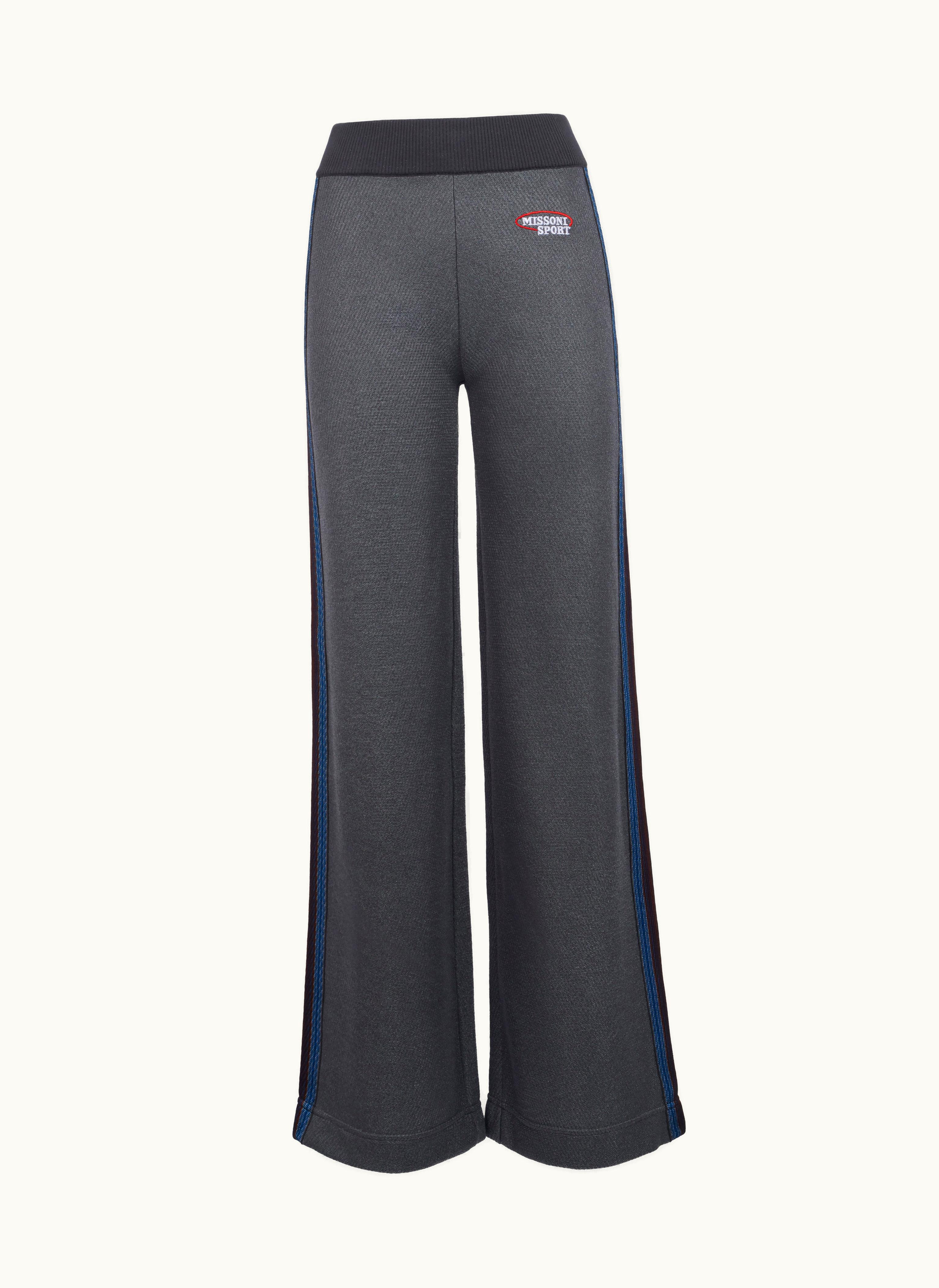 Missoni Missoni Flared Trousers In Cotton Blend With Logo Rust