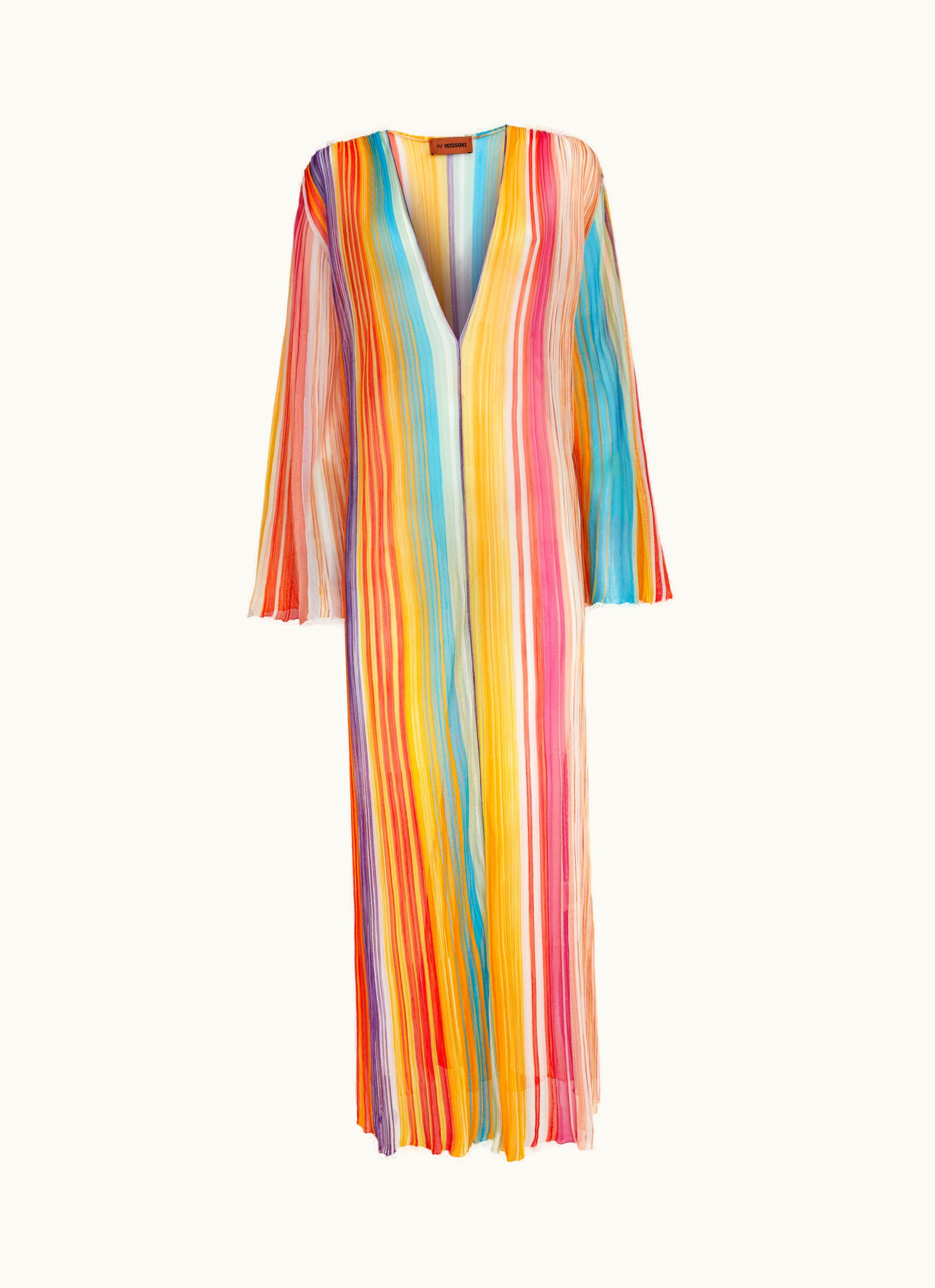 Missoni Missoni Long Multicoloured Viscose Tulle Cover Up Multicoloured