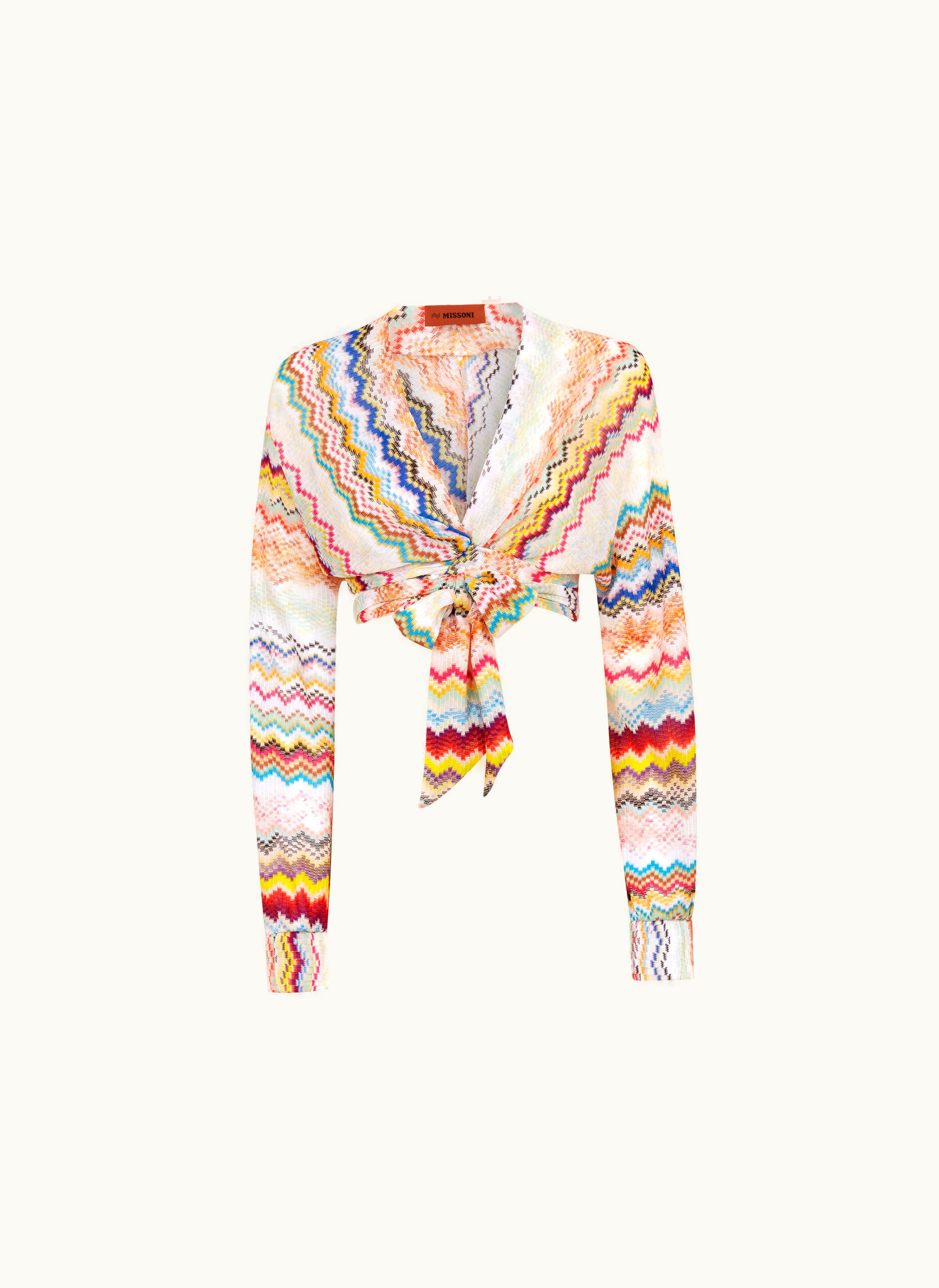 Missoni Missoni Knotted Blouse In 3D-effect Viscose Knit Multicoloured