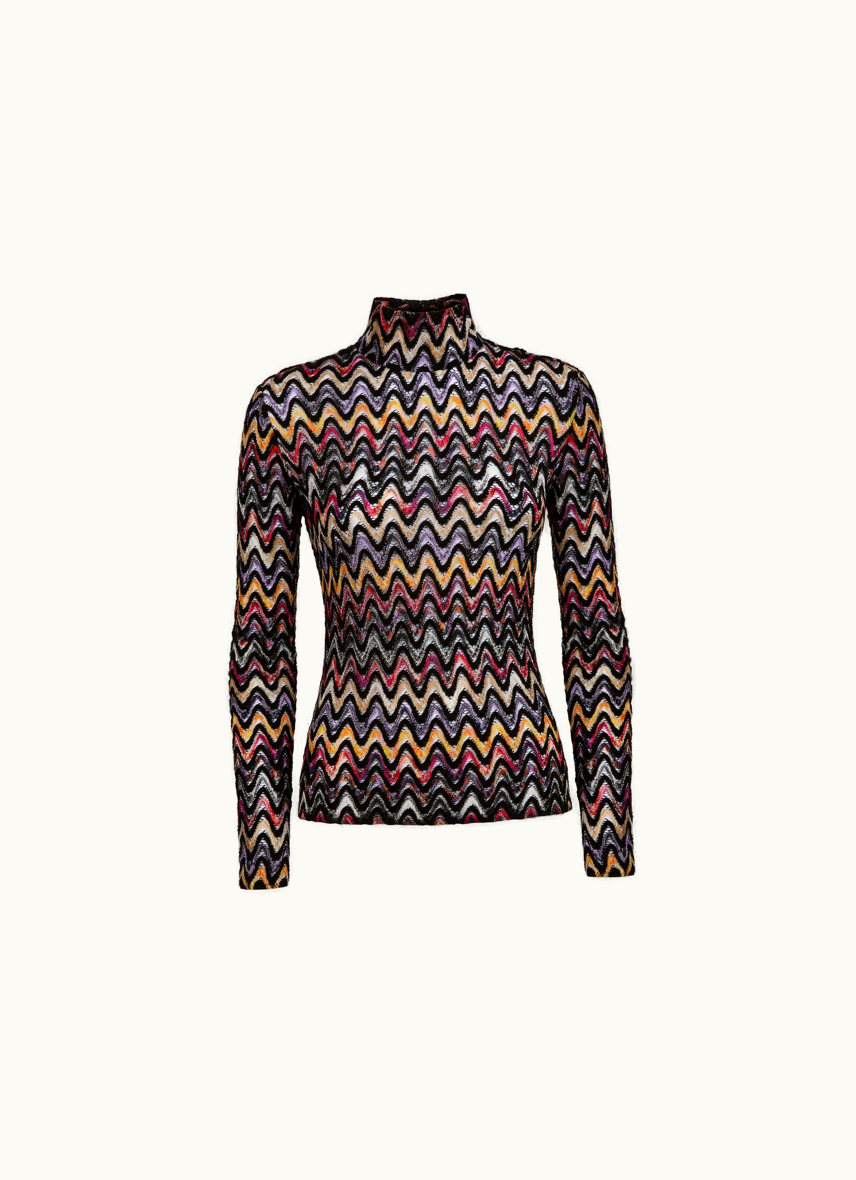 Missoni Missoni High-neck Jumper In Raschel Knit Wool And Viscose Multicoloured