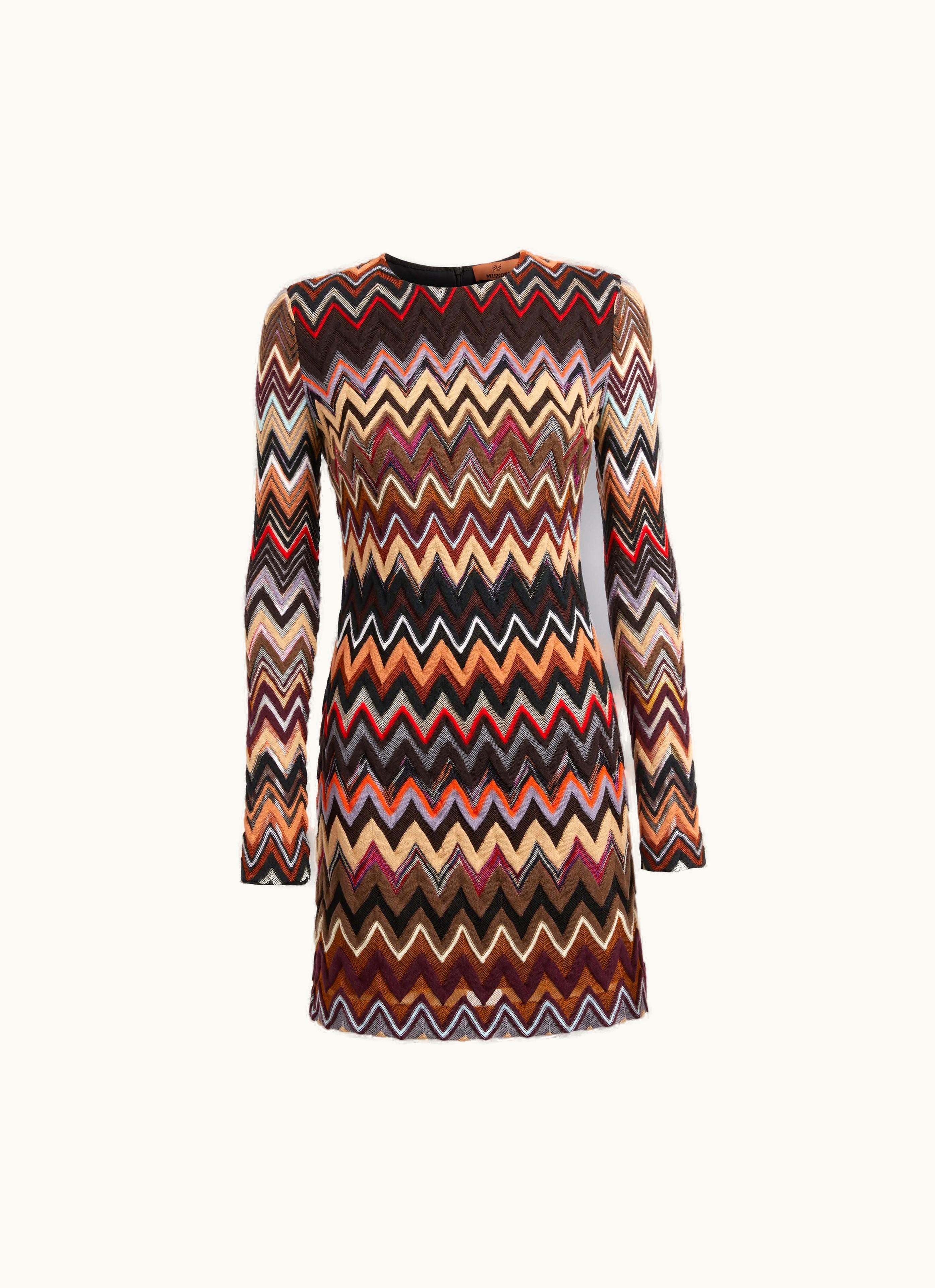 Missoni Missoni Crew-neck Wool And Viscose Mini Dress With Zigzag Pattern Multicoloured