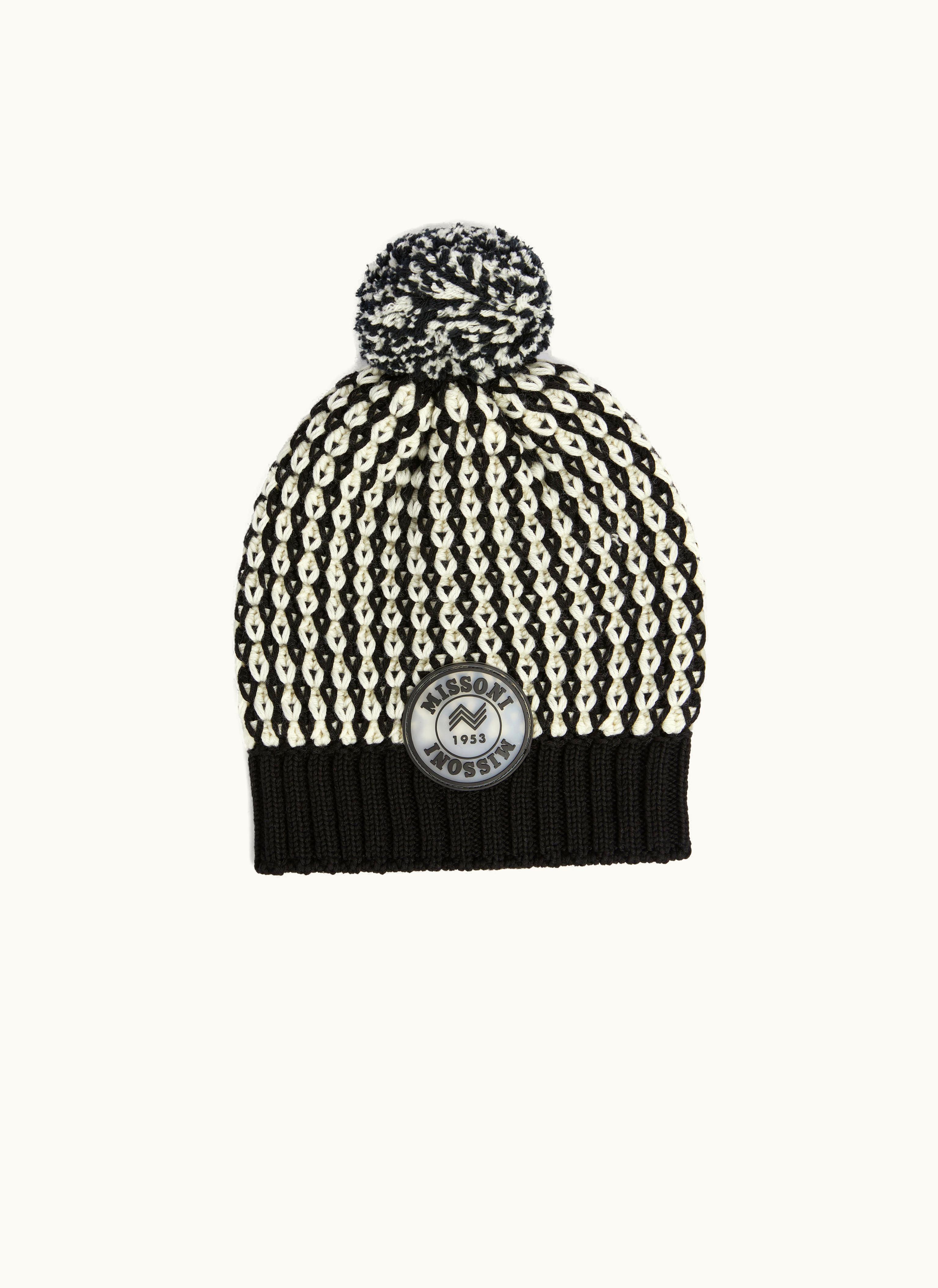 Missoni Missoni Wool Knit Hat With Logo Patch Multicoloured