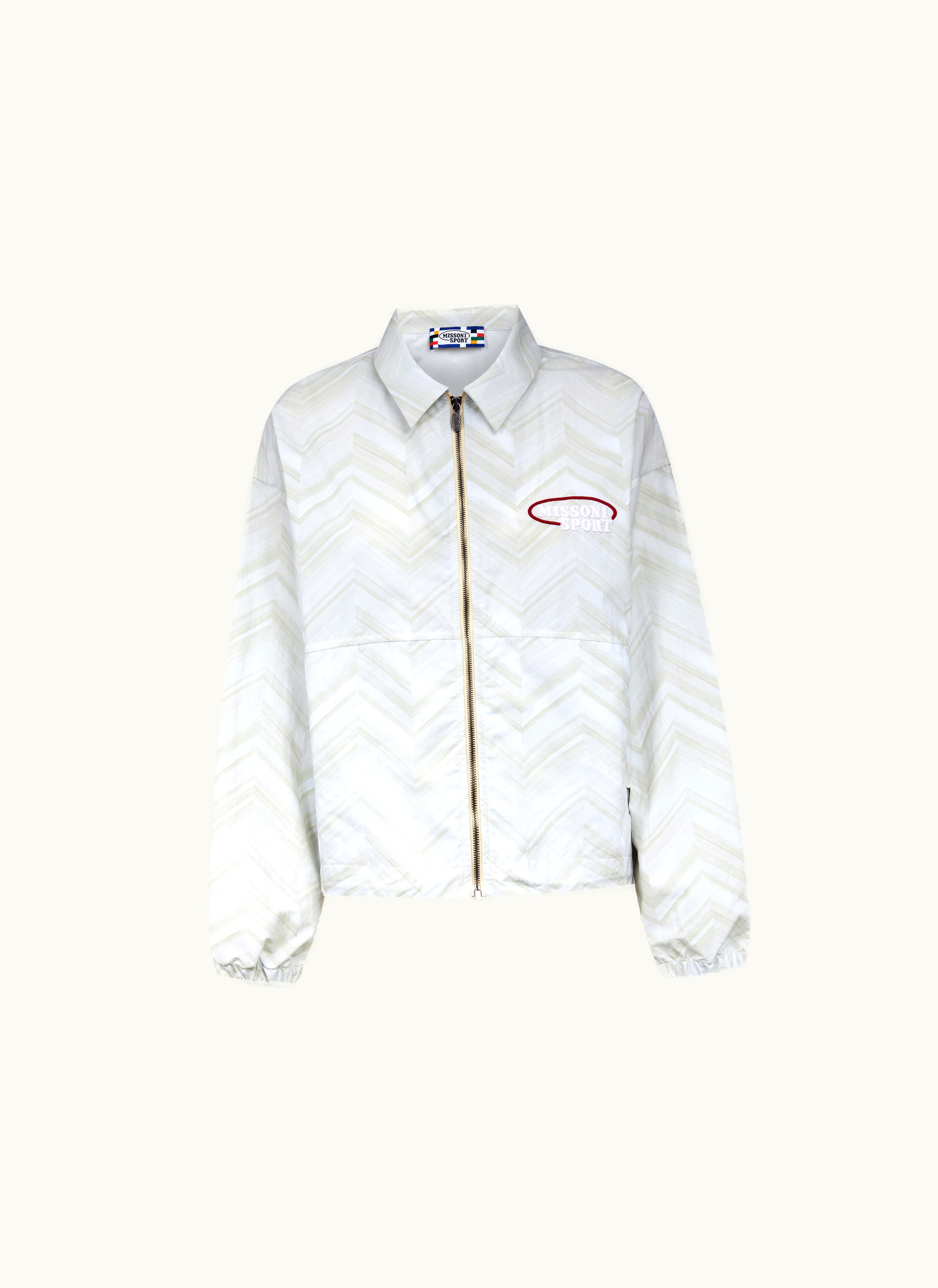Missoni Missoni Windbreaker In Nylon Chevron White