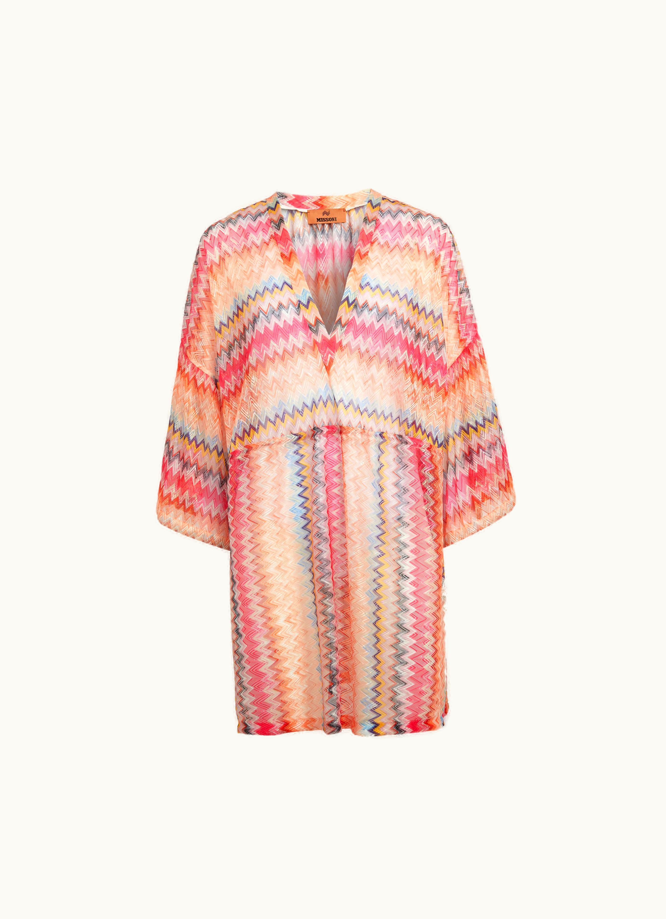 Missoni Missoni Short Chevron Viscose Tulle Cover Up Pink