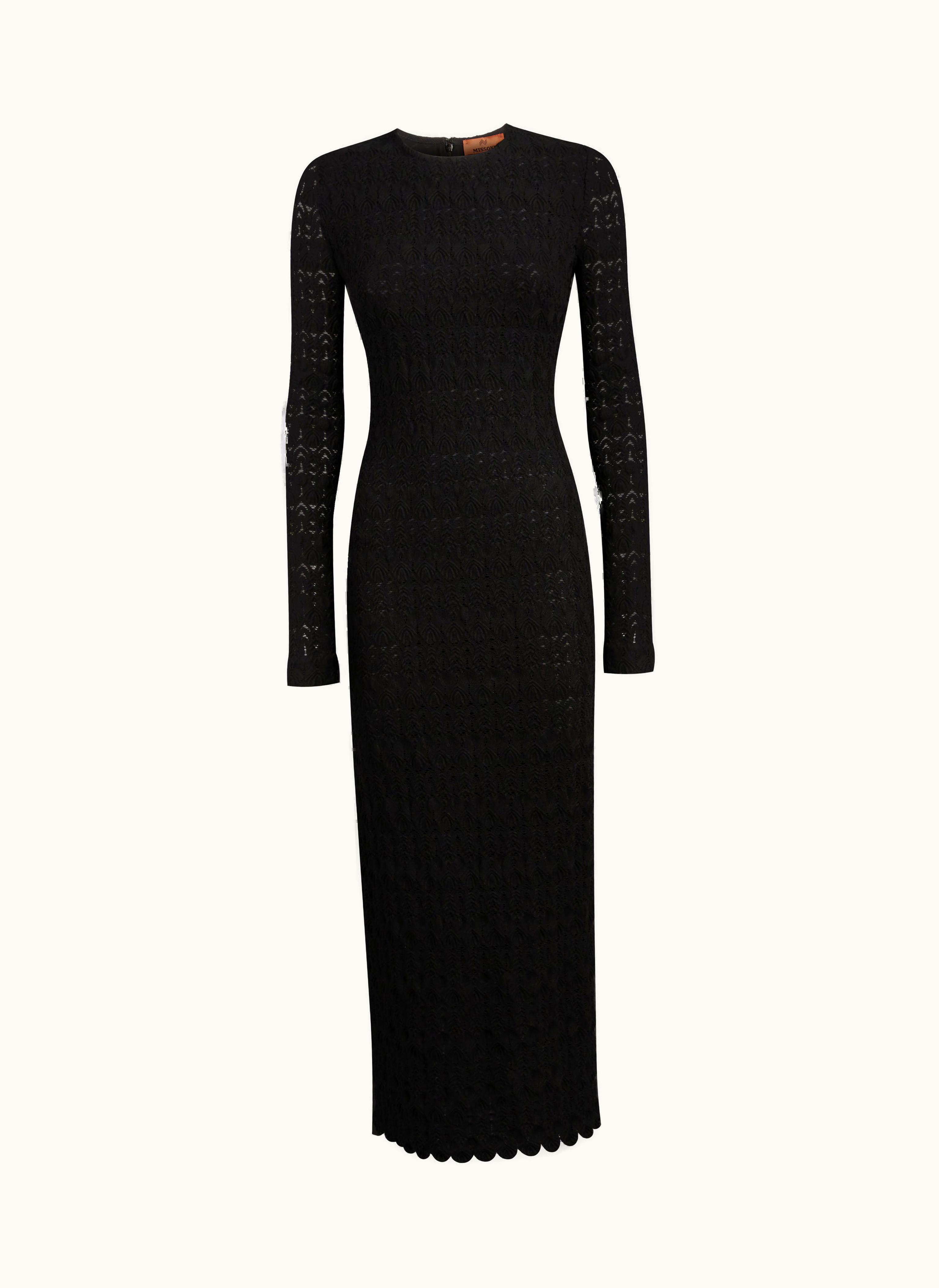 Missoni Missoni Long Dress In Raschel Knit Viscose Blend Lace Black