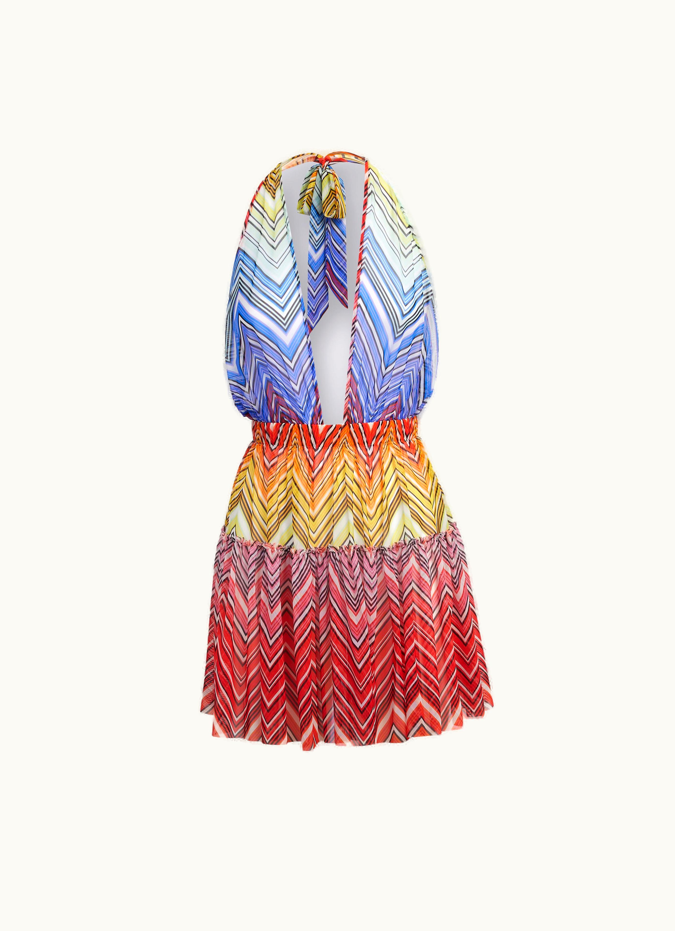 Missoni Missoni Short Cover Up In Zigzag Print Tulle Multicoloured