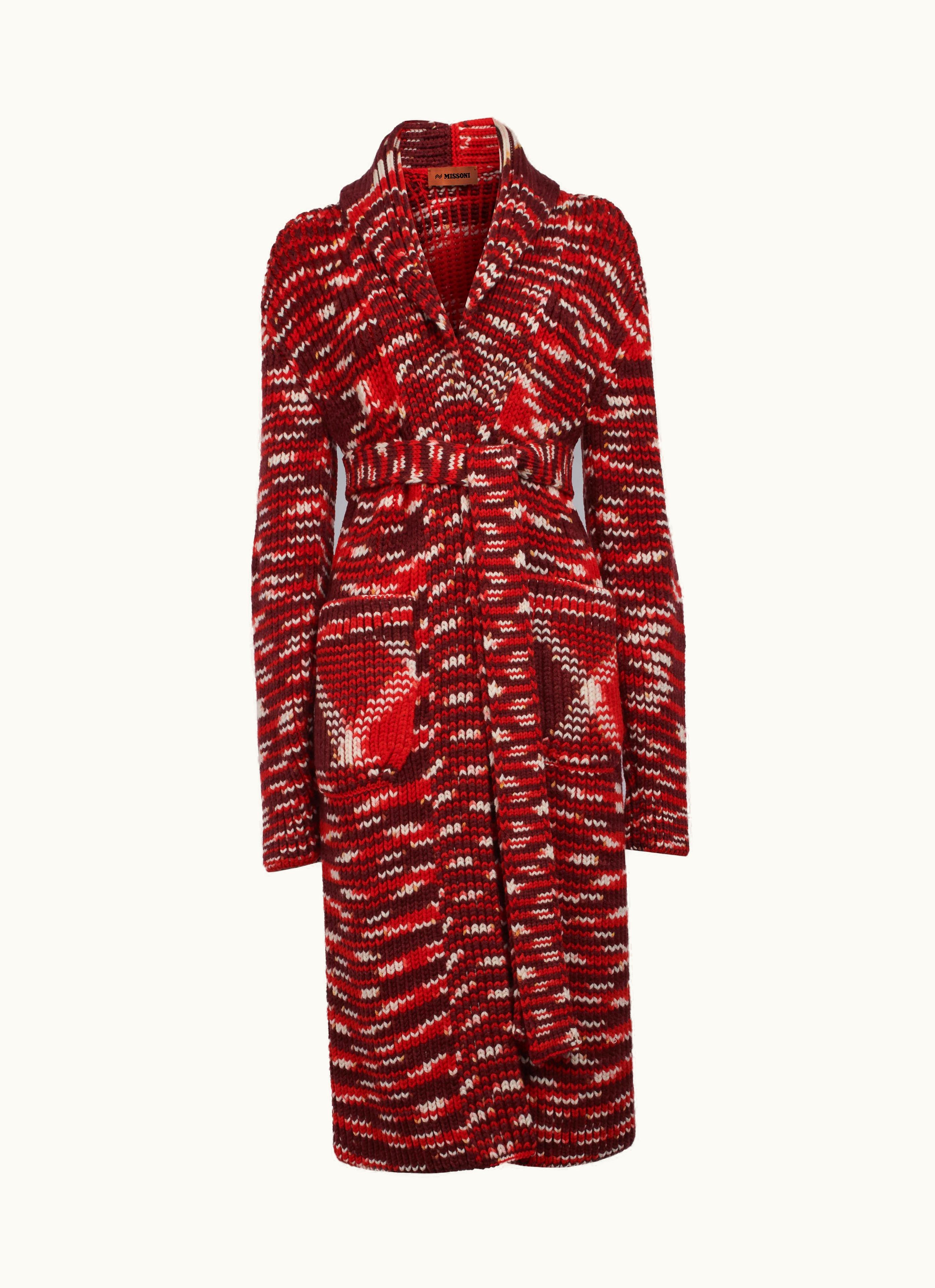 Missoni Missoni Long Slub Wool Knit Cardigan Black & White