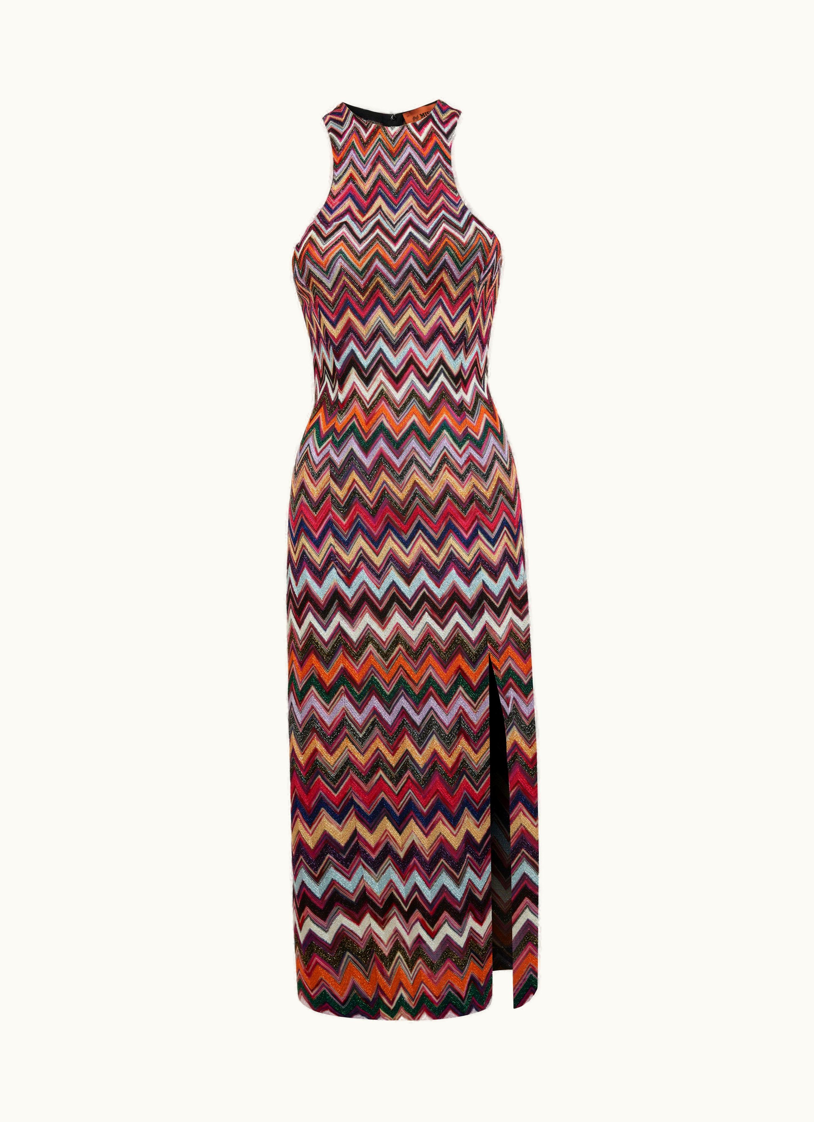 Missoni Missoni Long Dress Chevron With American Neckline In Viscose With Lurex Multicoloured Multicoloured
