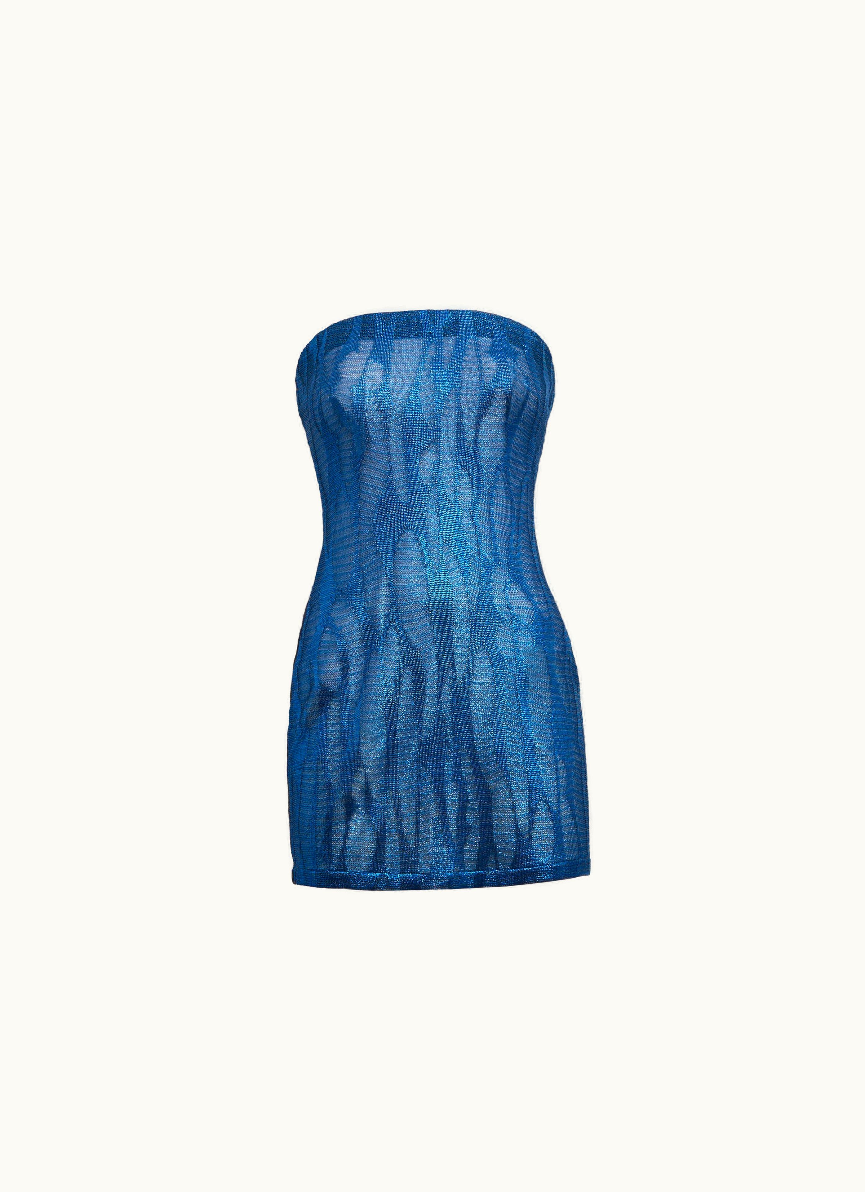 Missoni Missoni Short Viscose Bustier Cover Up Blue