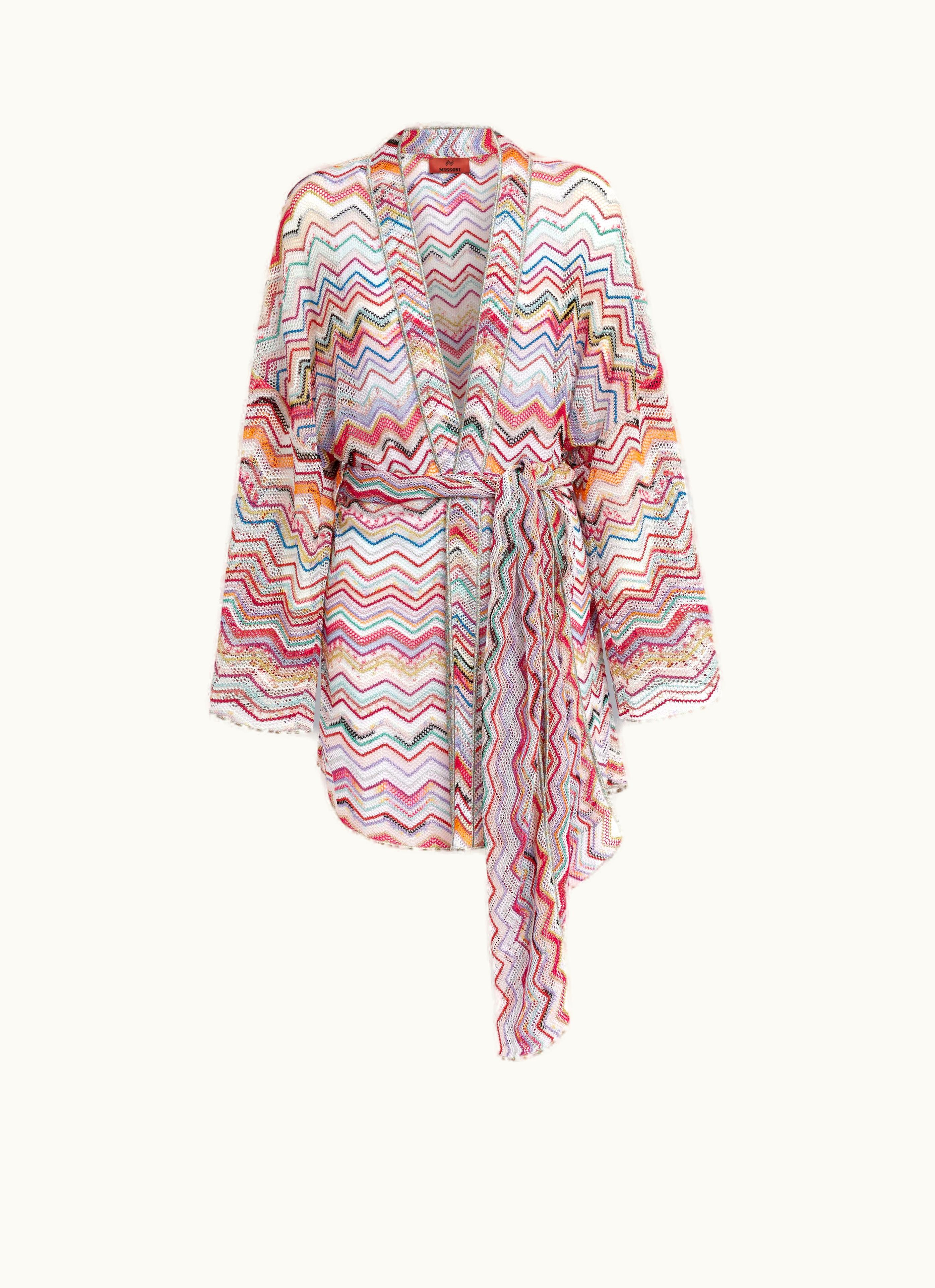 Missoni Missoni Dressing Gown Cover Up In Zigzag Crochet With Lurex Multicoloured
