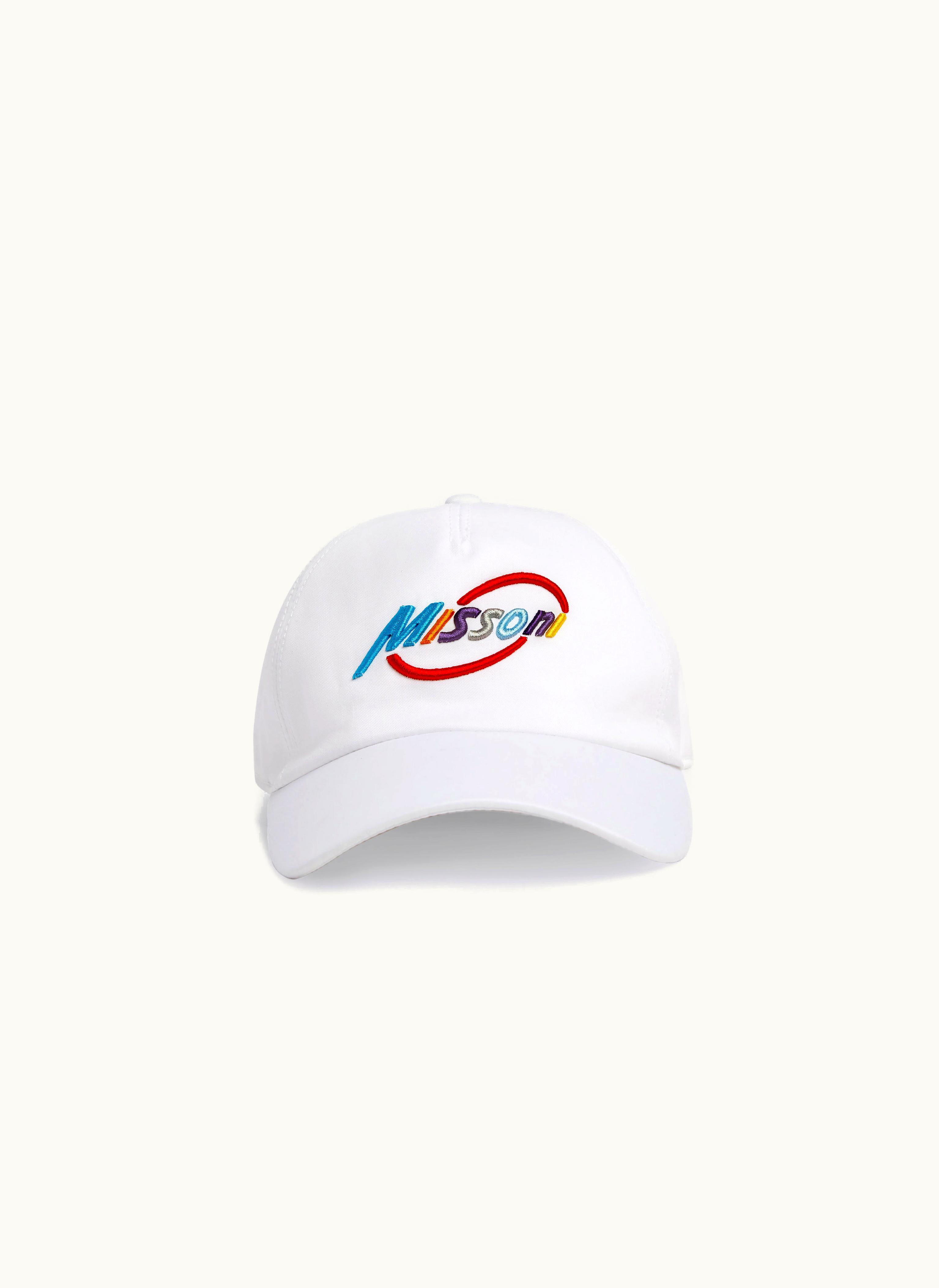 Missoni Missoni Cotton Visor Hat With Multicoloured Logo Lettering Blue