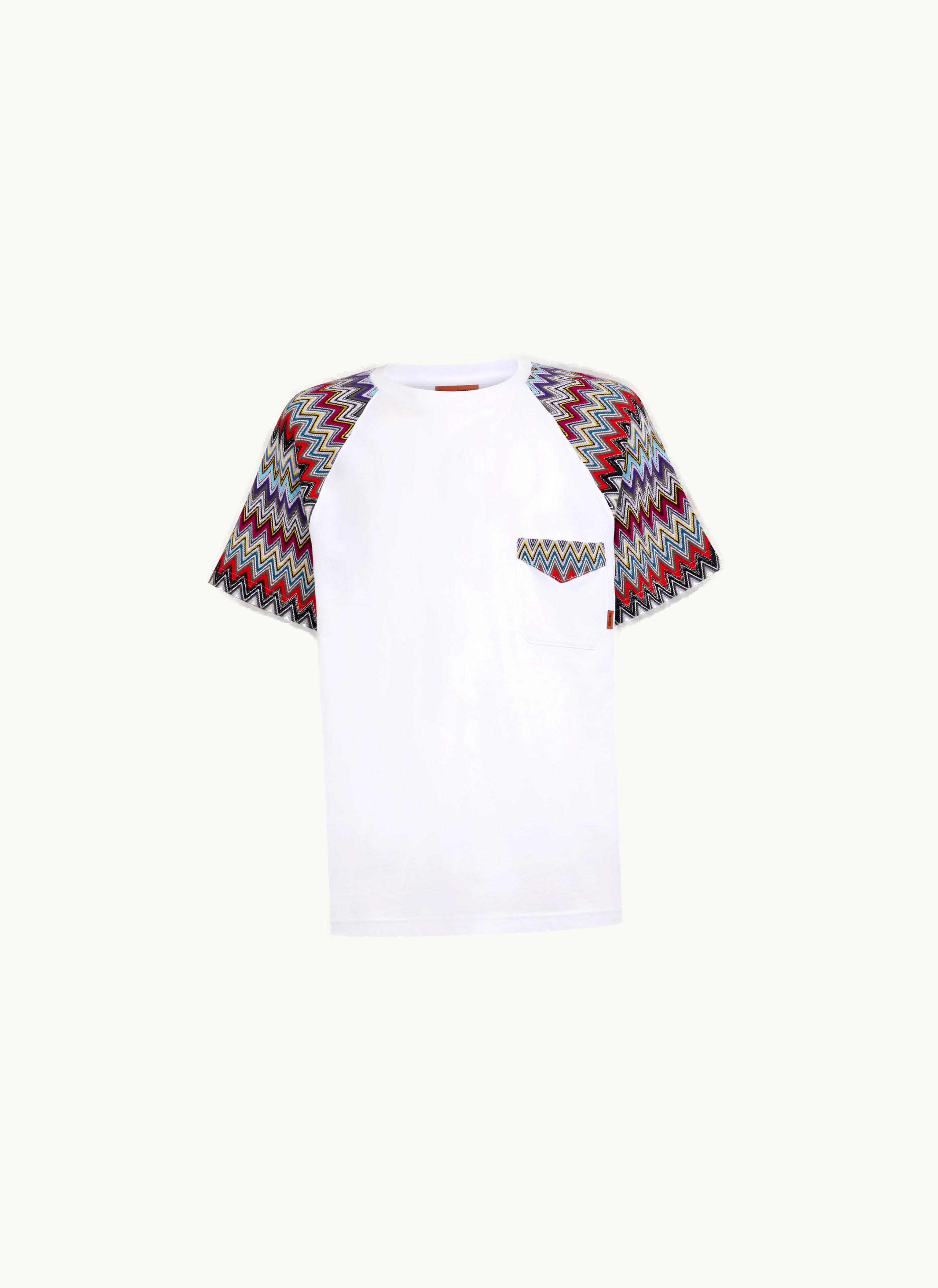 Missoni Missoni Cotton crew-neck T-shirt With Knitted Inserts White
