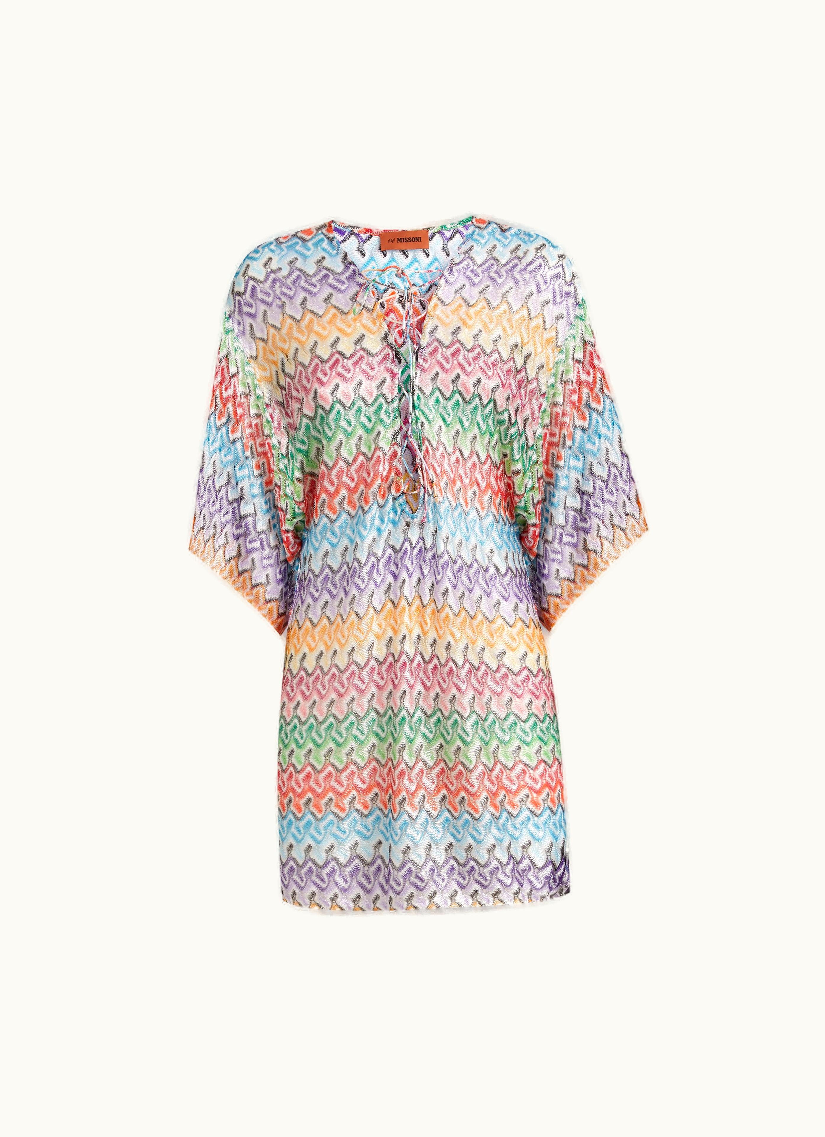 Missoni Missoni Short Viscose Knit Kaftan Cover Up Multicoloured
