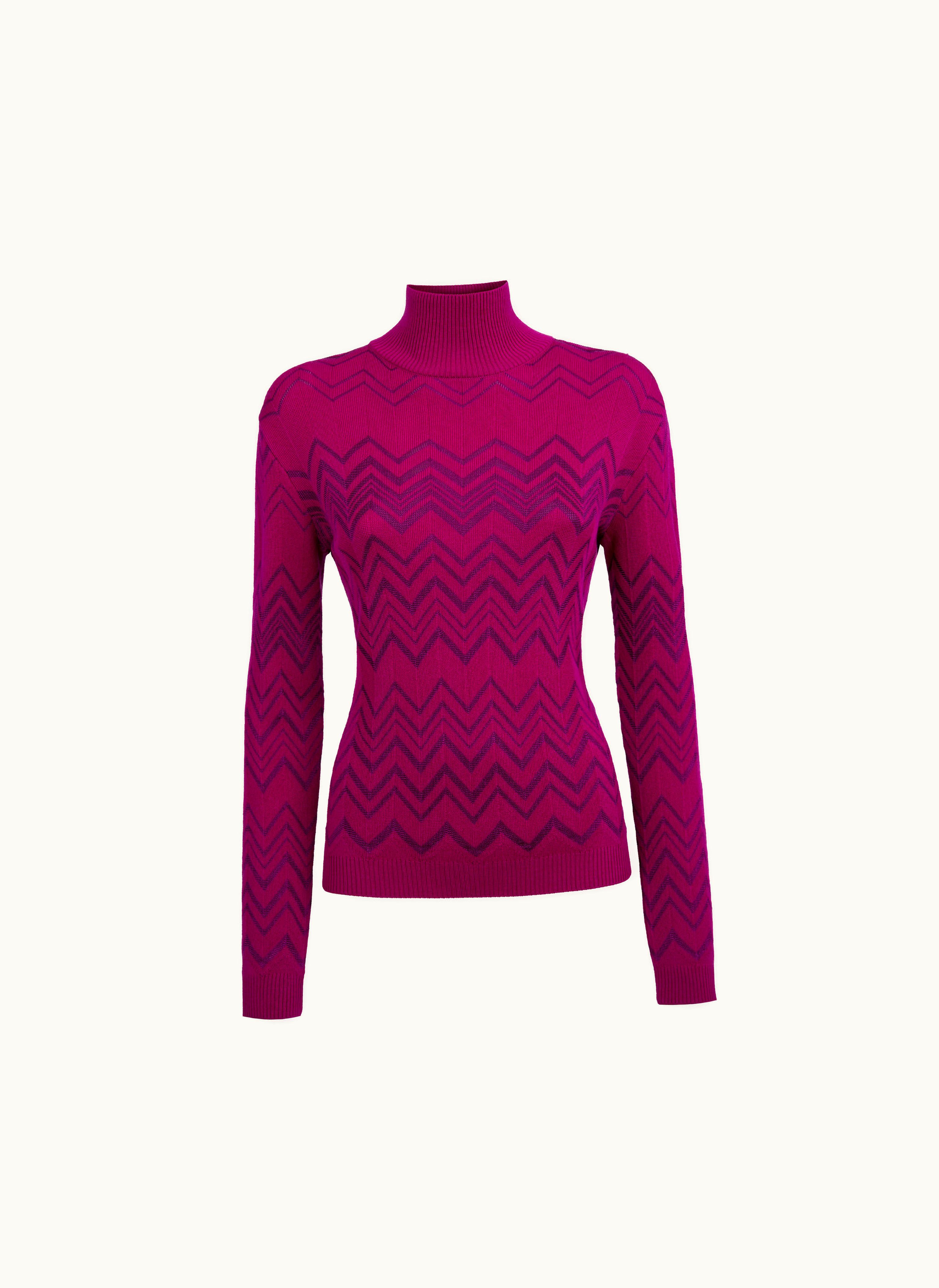 Missoni Missoni Wool And Viscose Chevron high-neck Pullover Black