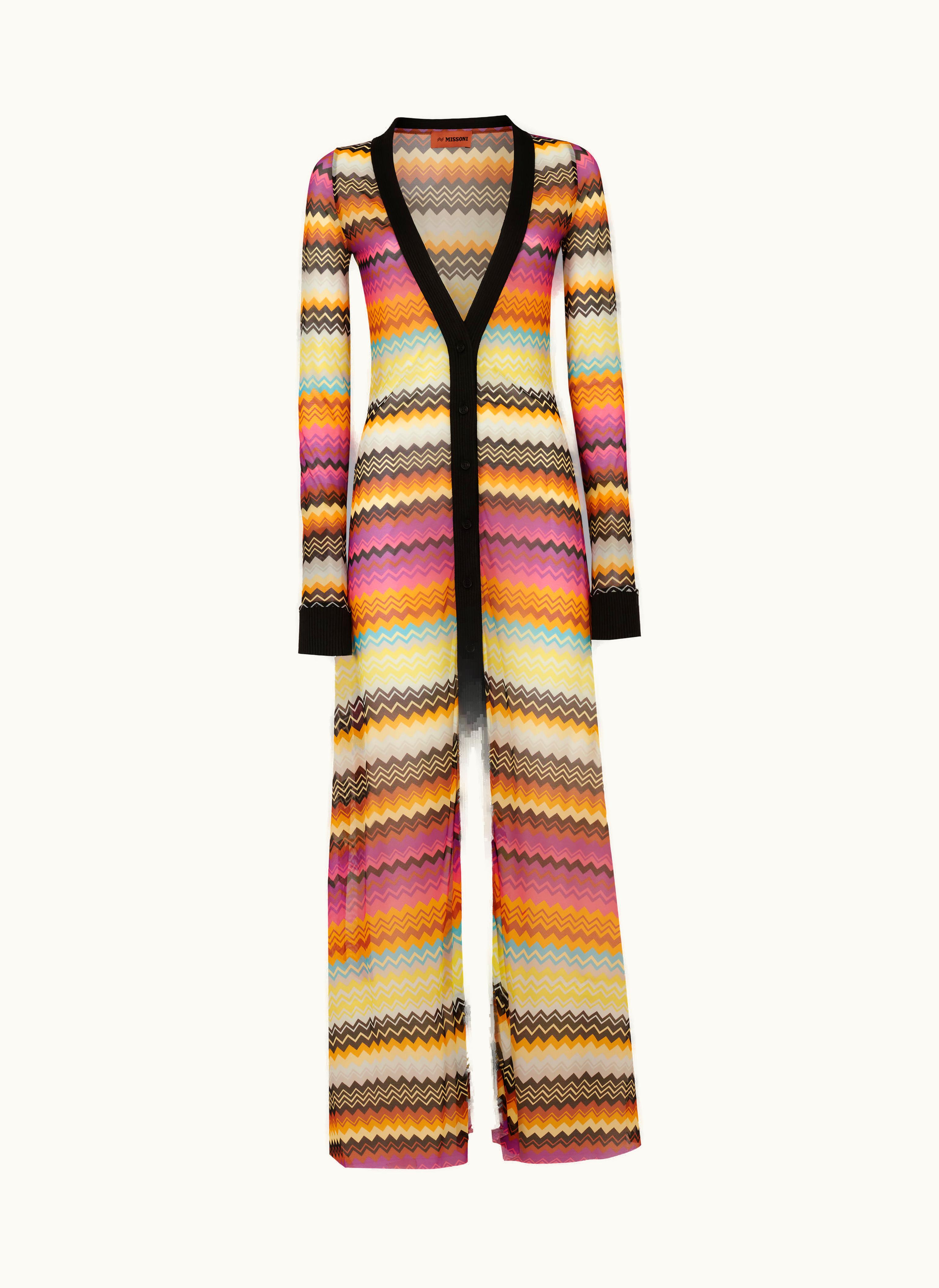 Missoni Missoni Viscose Tulle Zigzag Cover Up Cardigan Multicoloured Multicoloured