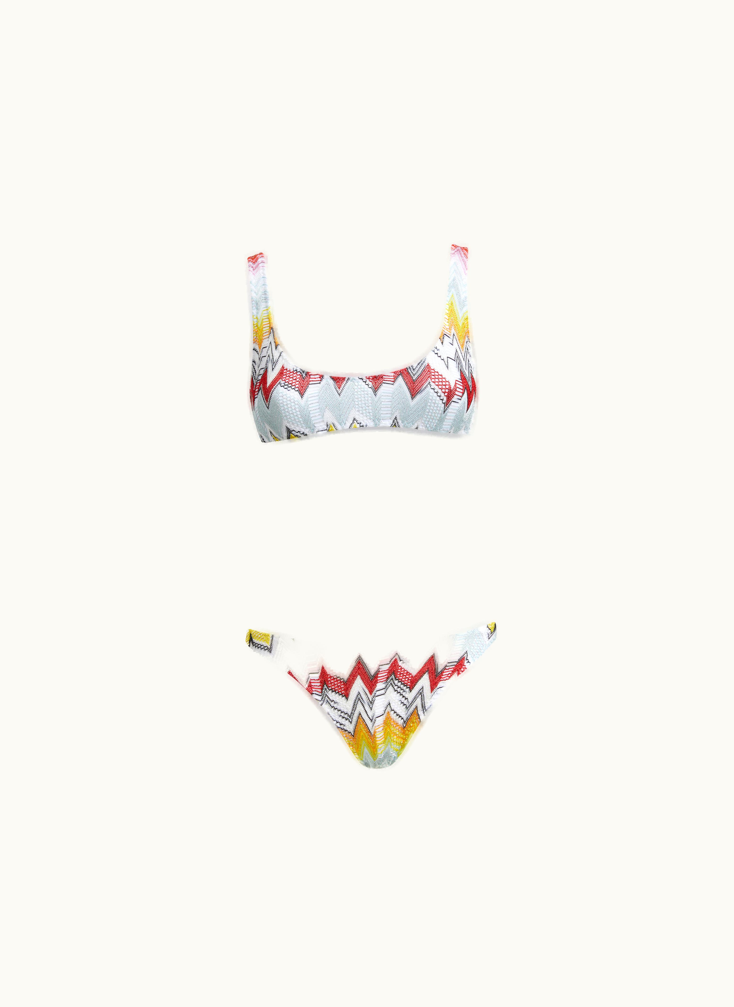 Missoni Missoni Zigzag Knit Bikini With Multiple Techniques Multicoloured